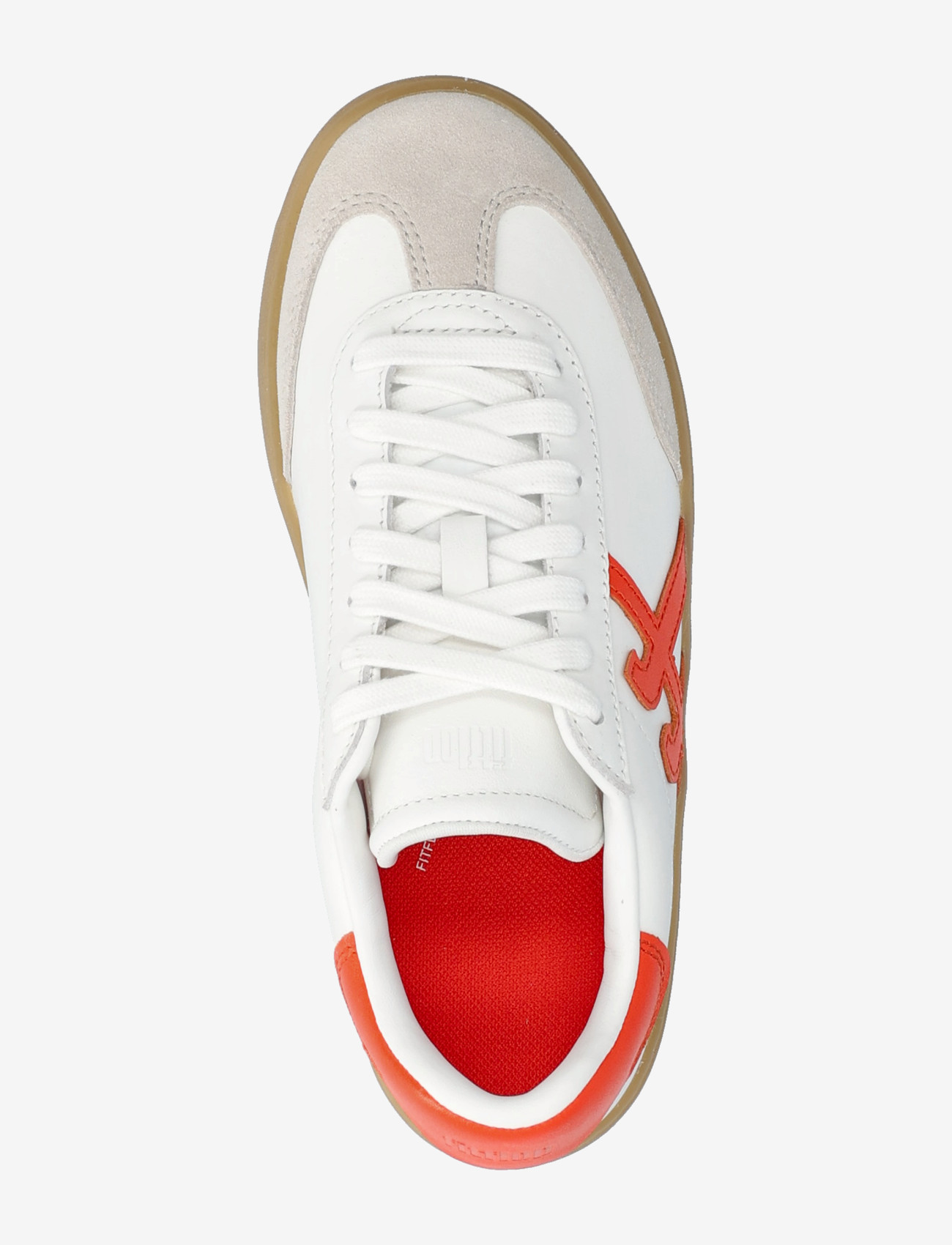 FitFlop - THE DASH T-TOE LEATHER SNEAKERS - konfirmation - urban white/cherry tomato - 4