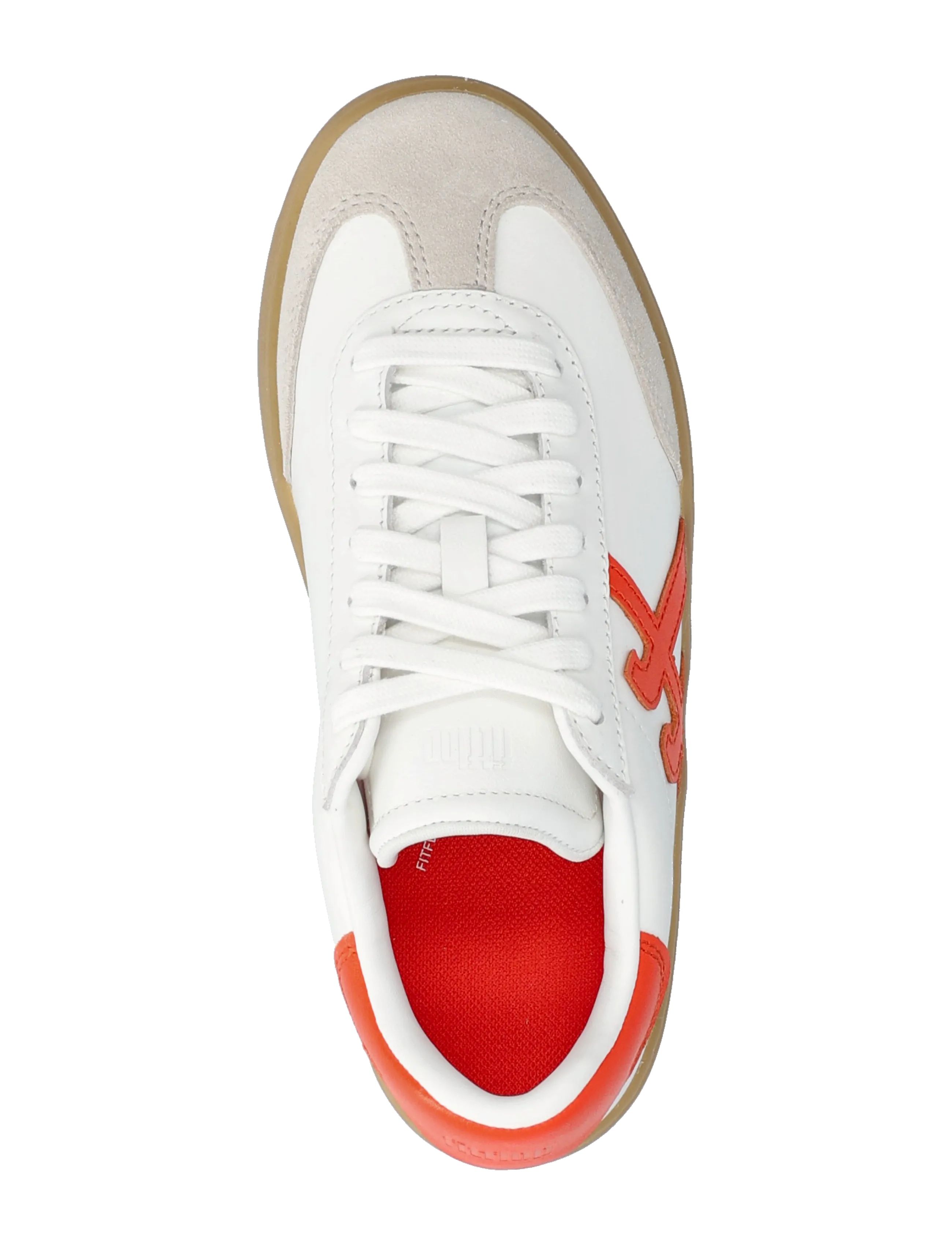 FitFlop - THE DASH T-TOE LEATHER SNEAKERS - konfirmatsioon - urban white/cherry tomato - 4