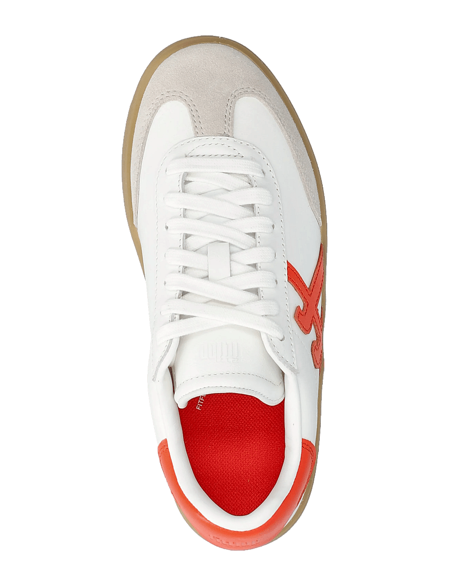 FitFlop - THE DASH T-TOE LEATHER SNEAKERS - konfirmatsioon - urban white/cherry tomato - 4
