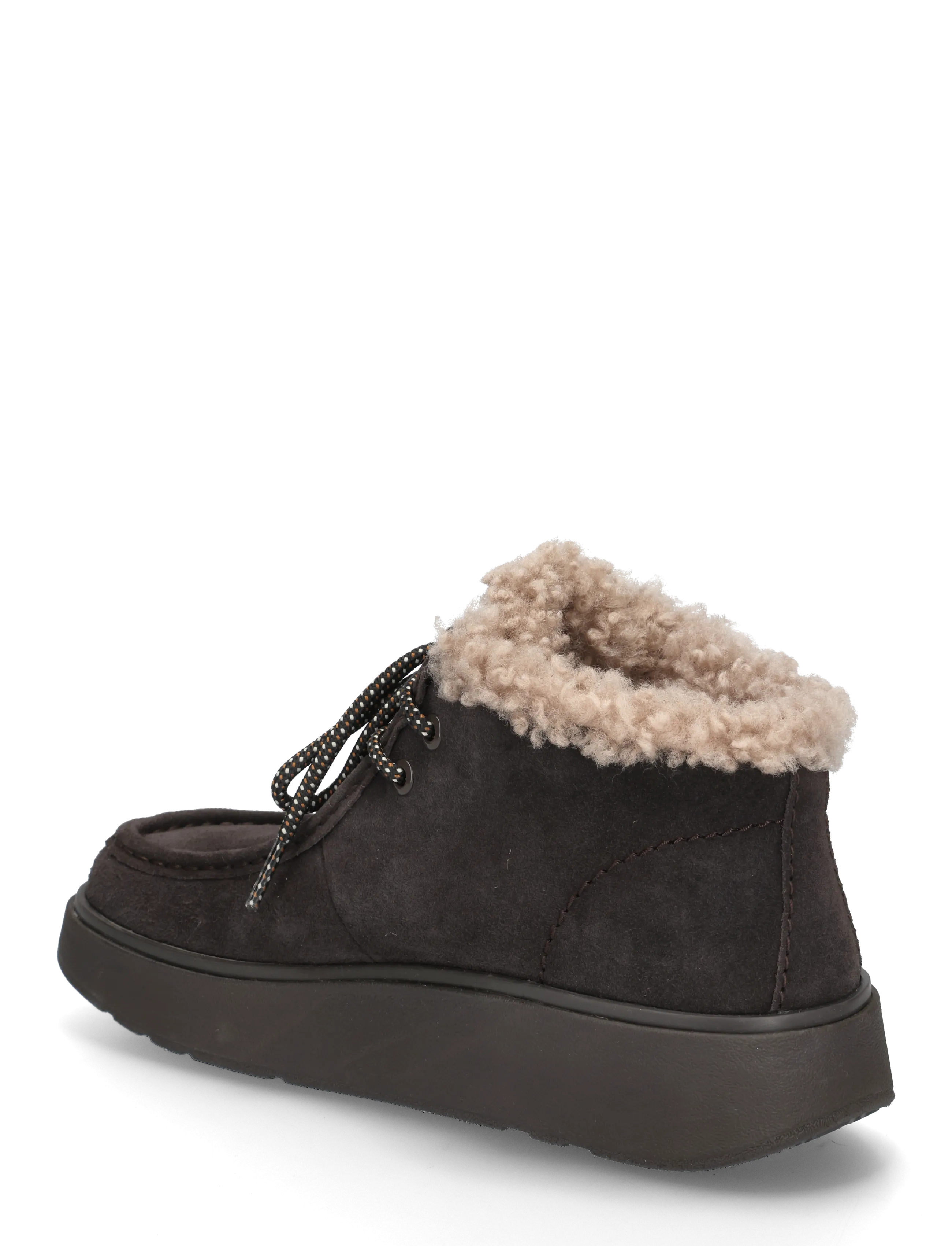 FitFlop - GEN-FF SUEDE SHEARLING LACE UP BOOTS - platta ankelboots - chocolate brown - 1