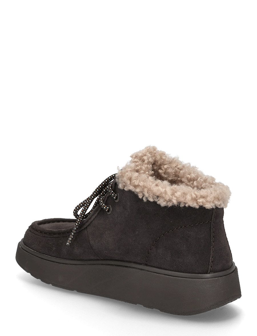 FitFlop - GEN-FF SUEDE SHEARLING LACE UP BOOTS - platta ankelboots - chocolate brown - 1