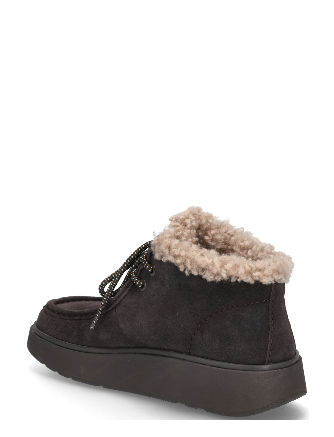 FitFlop - GEN-FF SUEDE SHEARLING LACE UP BOOTS - flat ankle boots - chocolate brown - 1