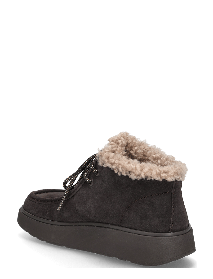 FitFlop - GEN-FF SUEDE SHEARLING LACE UP BOOTS - flat ankle boots - chocolate brown - 1