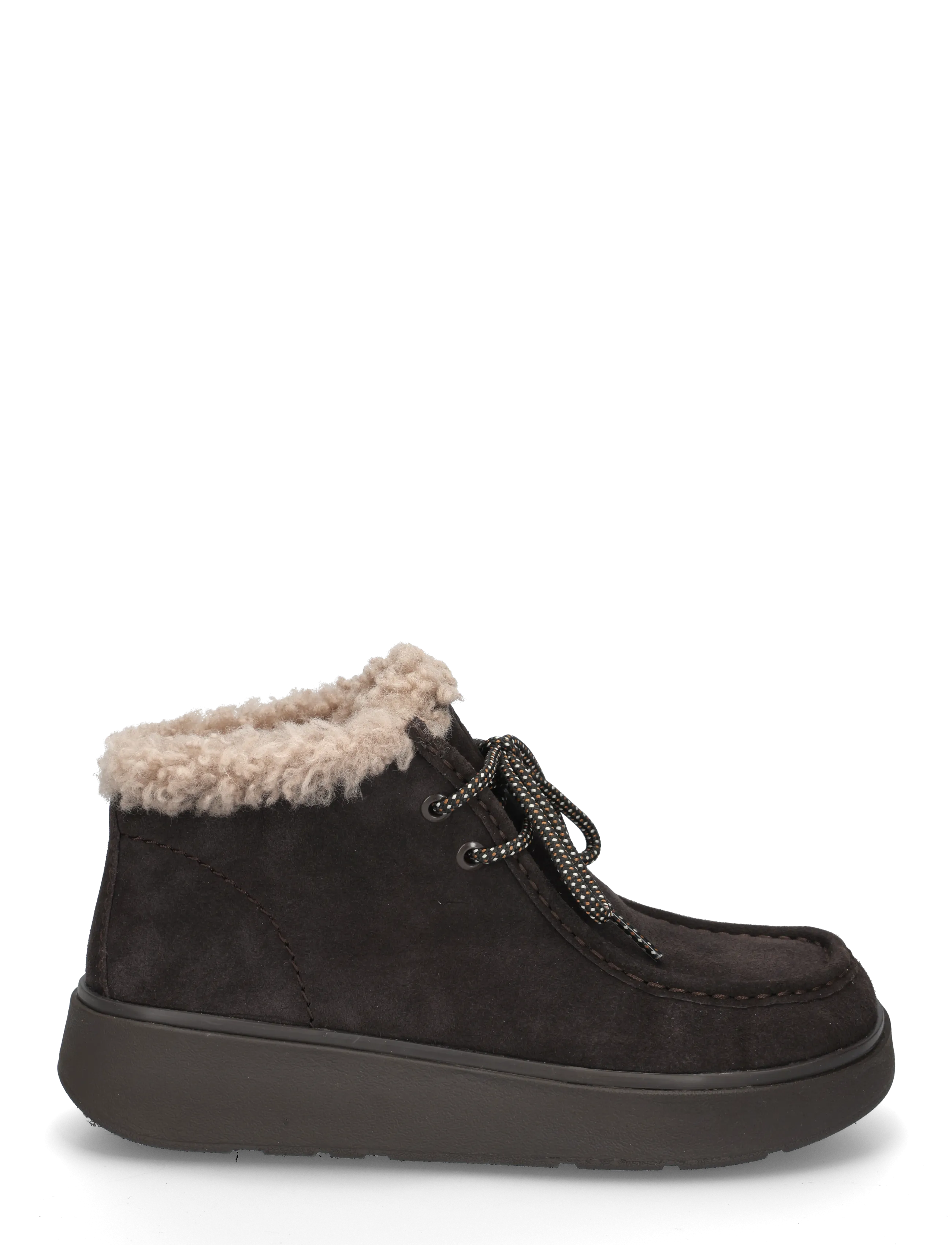 FitFlop - GEN-FF SUEDE SHEARLING LACE UP BOOTS - platta ankelboots - chocolate brown - 2