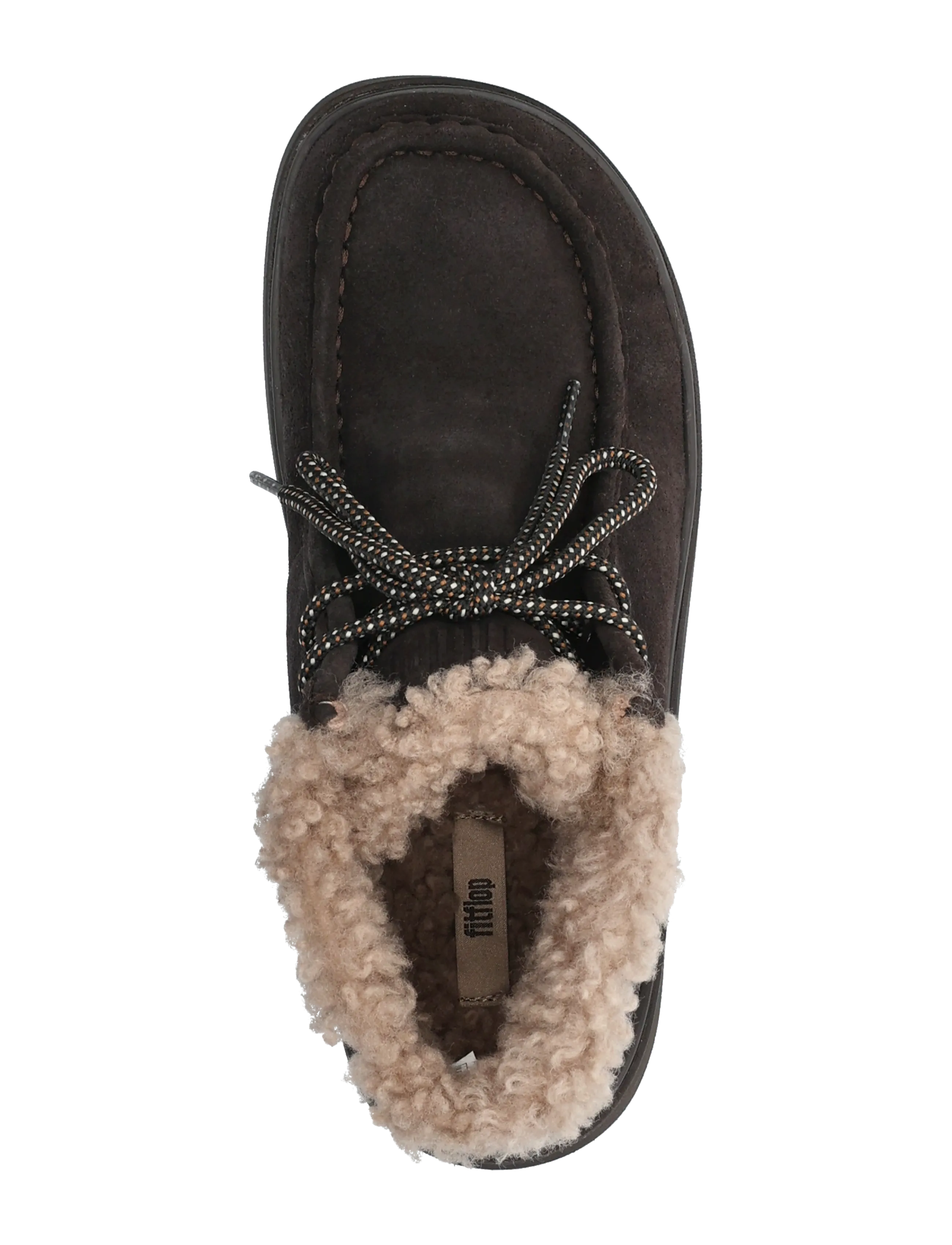 FitFlop - GEN-FF SUEDE SHEARLING LACE UP BOOTS - platta ankelboots - chocolate brown - 3