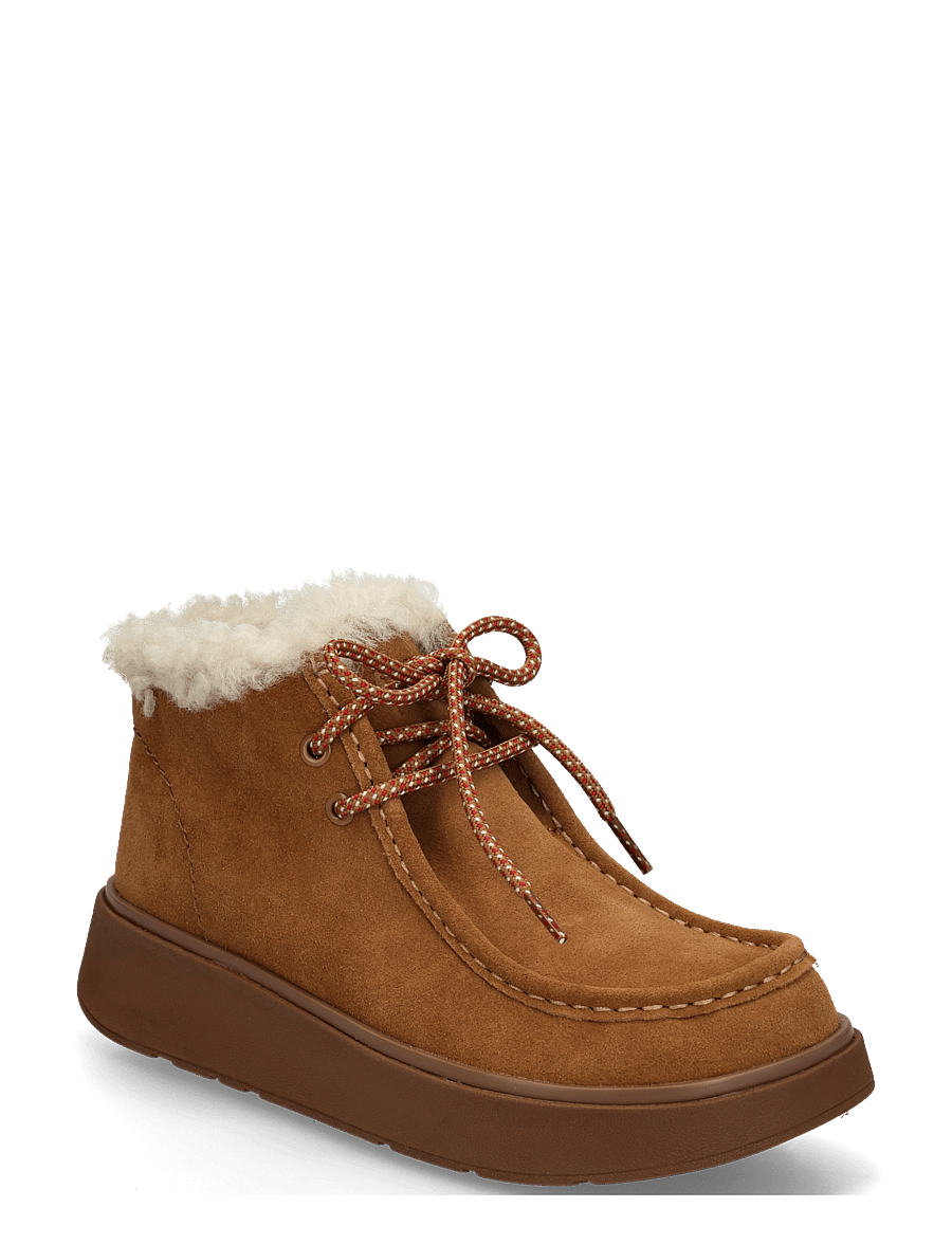 FitFlop - GEN-FF SUEDE SHEARLING LACE UP BOOTS - terracotta tan - 0