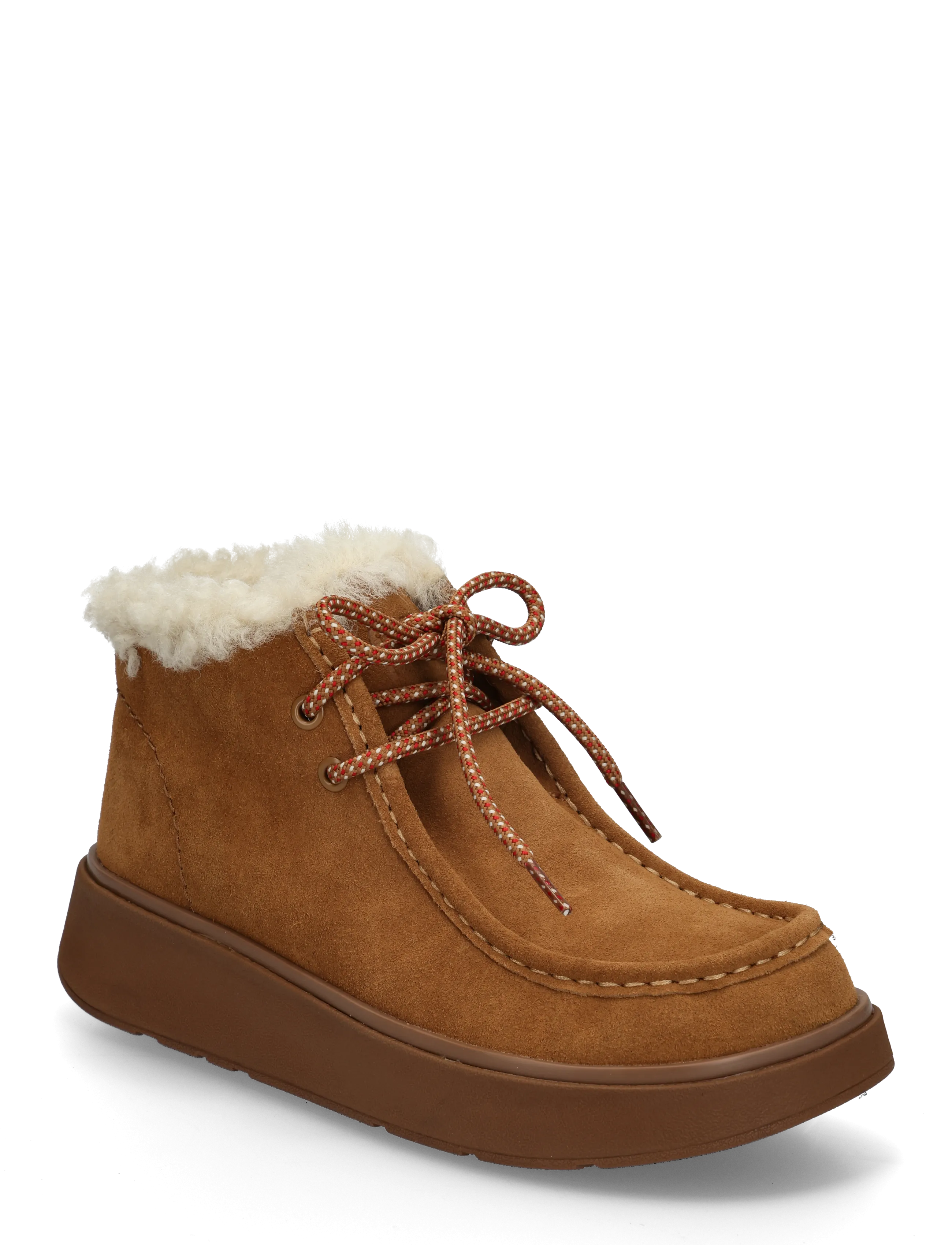 FitFlop GEN-FF SUEDE SHEARLING LACE UP BOOTS - Boots - TERRACOTTA TAN / brown