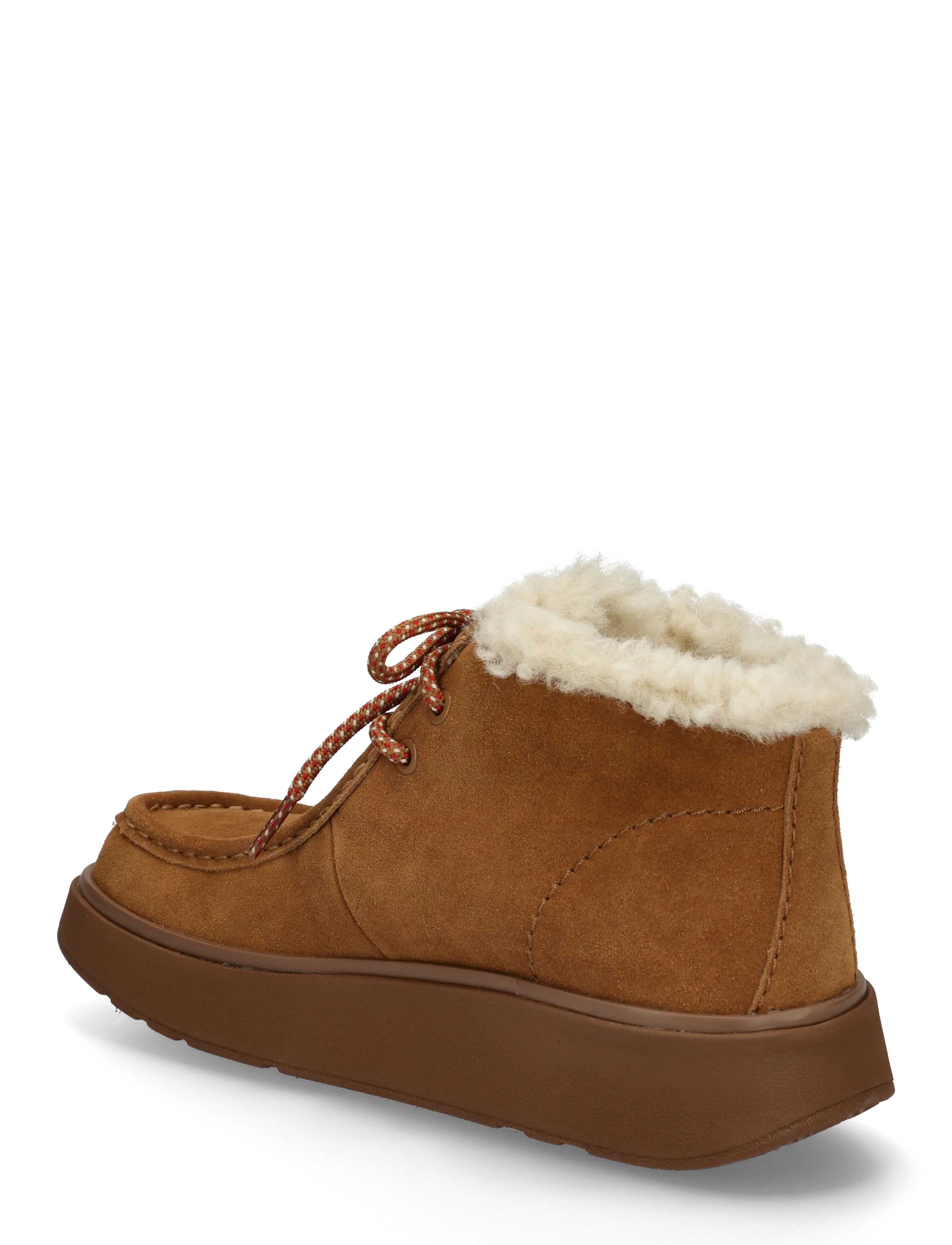 FitFlop - GEN-FF SUEDE SHEARLING LACE UP BOOTS - flade ankelstøvler - terracotta tan - 1
