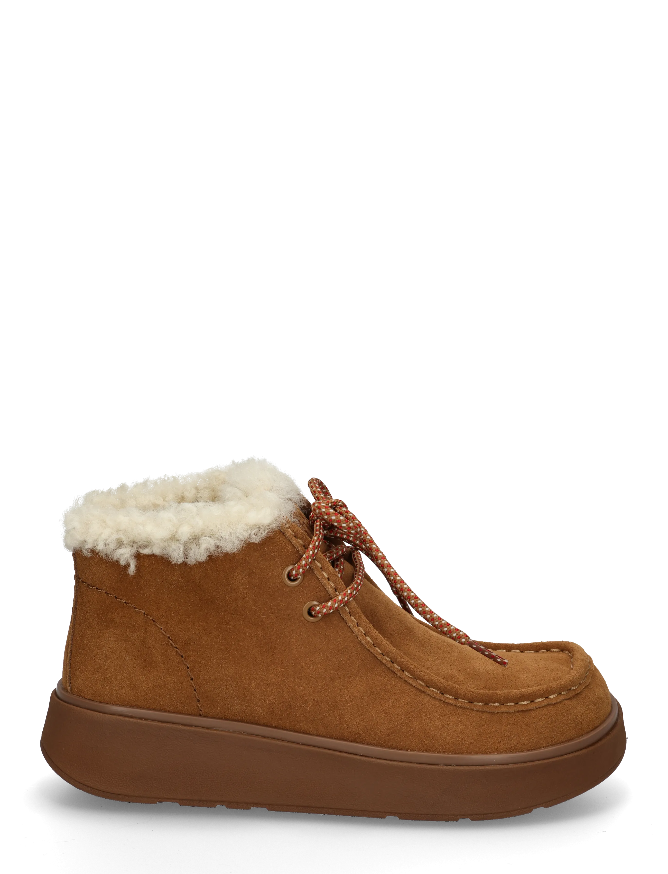 FitFlop - GEN-FF SUEDE SHEARLING LACE UP BOOTS - flade ankelstøvler - terracotta tan - 2