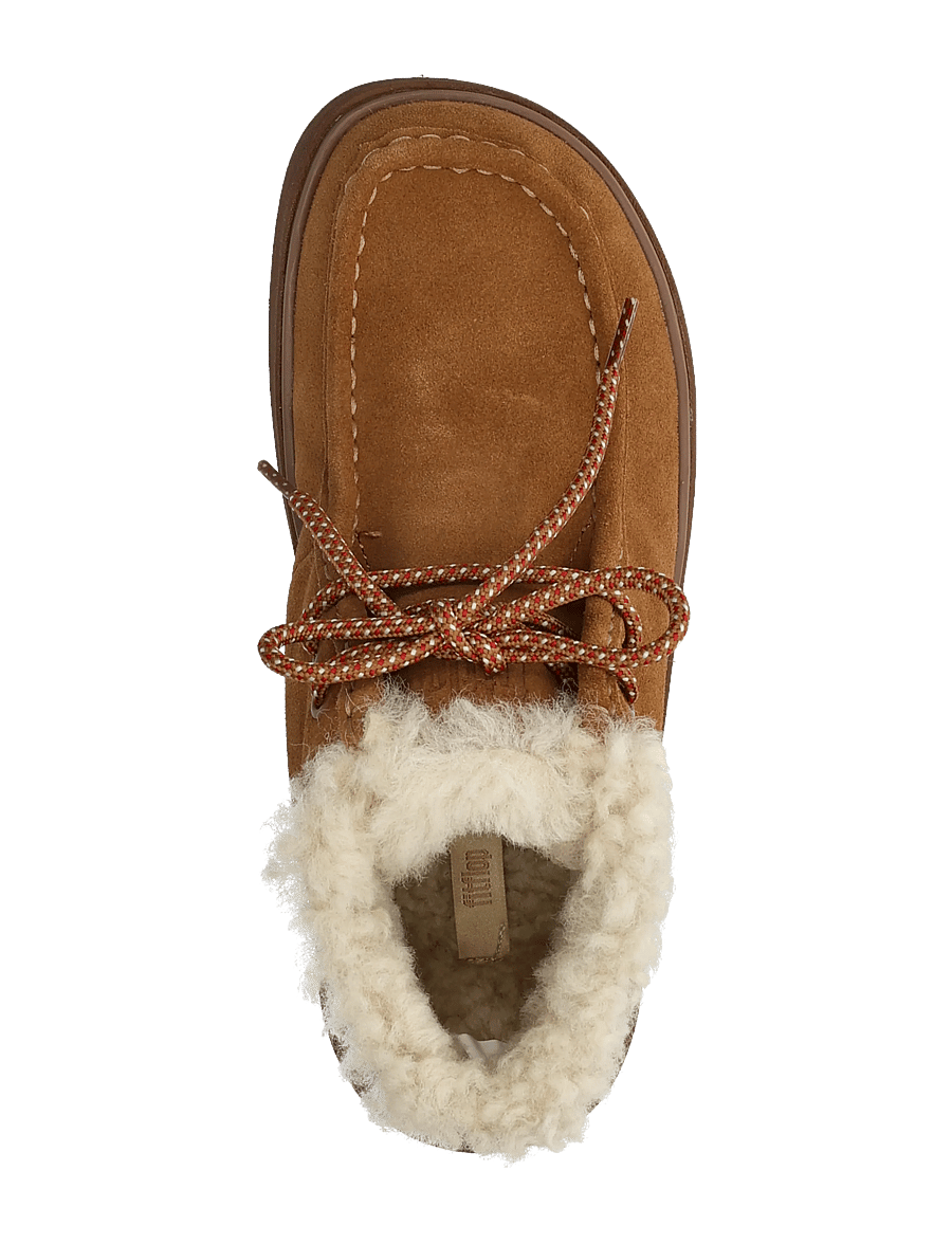 FitFlop - GEN-FF SUEDE SHEARLING LACE UP BOOTS - flade ankelstøvler - terracotta tan - 3