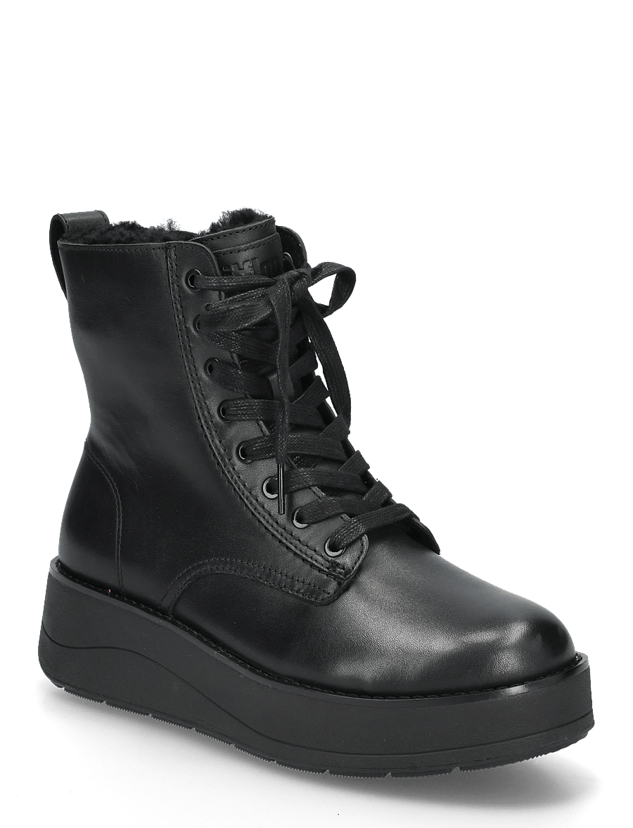 FitFlop - GEN-FF ROAM SHEARLING LEATHER BOOTS - flade ankelstøvler - all black - 0