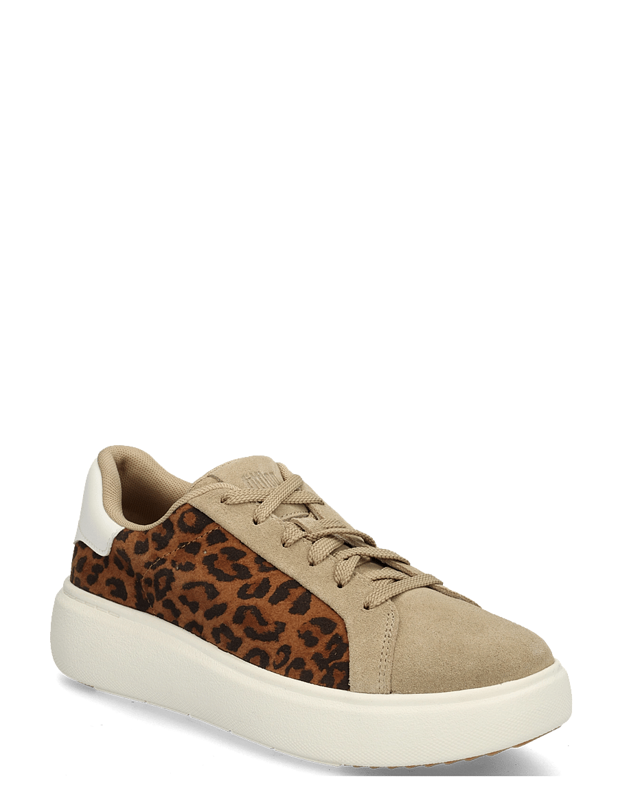 FitFlop - RTG SUEDE LEOPARD LACE UP TRAINERS - madala säärega tossud - cappuccino - 1
