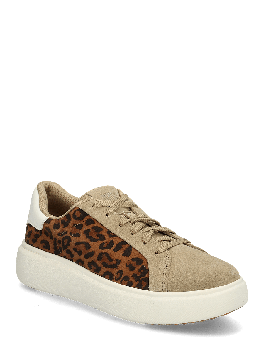 FitFlop - RTG SUEDE LEOPARD LACE UP TRAINERS - madala säärega tossud - cappuccino - 1