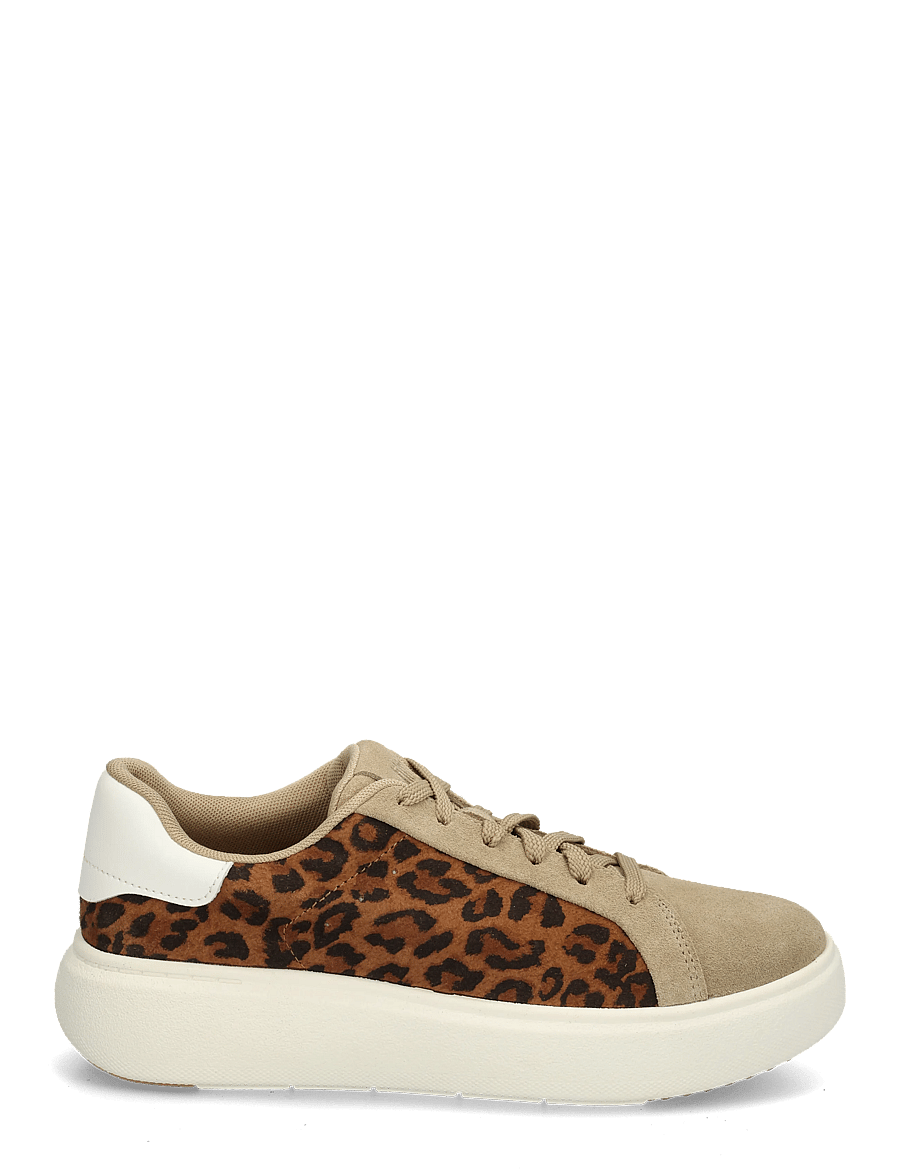 FitFlop - RTG SUEDE LEOPARD LACE UP TRAINERS - madala säärega tossud - cappuccino - 3