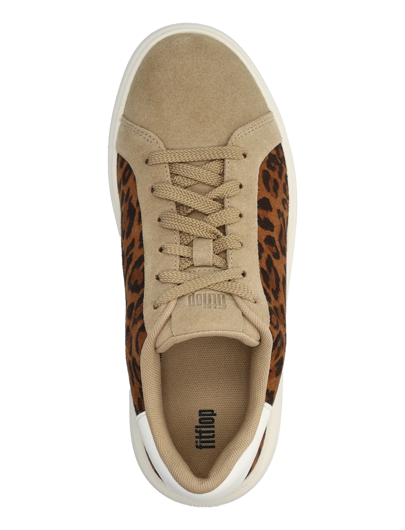 FitFlop - RTG SUEDE LEOPARD LACE UP TRAINERS - madala säärega tossud - cappuccino - 4