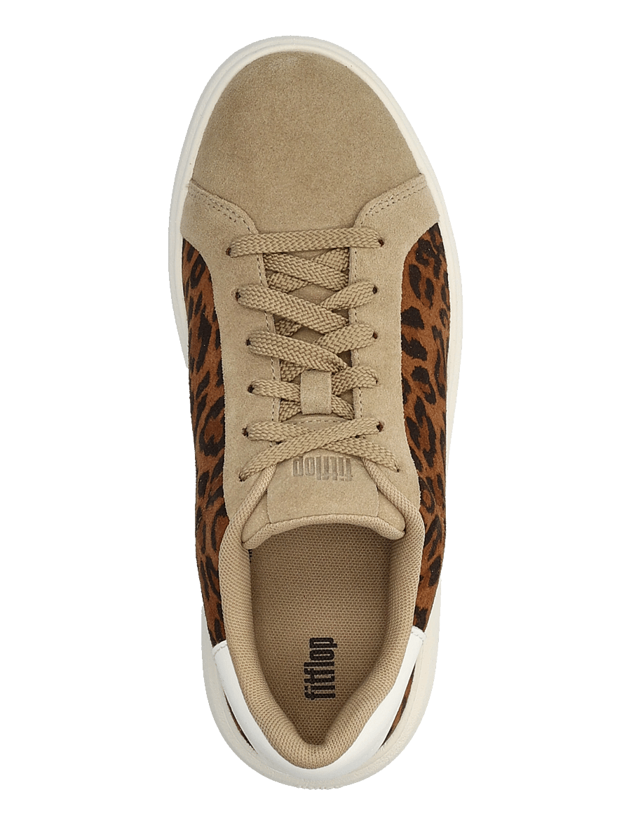 FitFlop - RTG SUEDE LEOPARD LACE UP TRAINERS - madala säärega tossud - cappuccino - 4