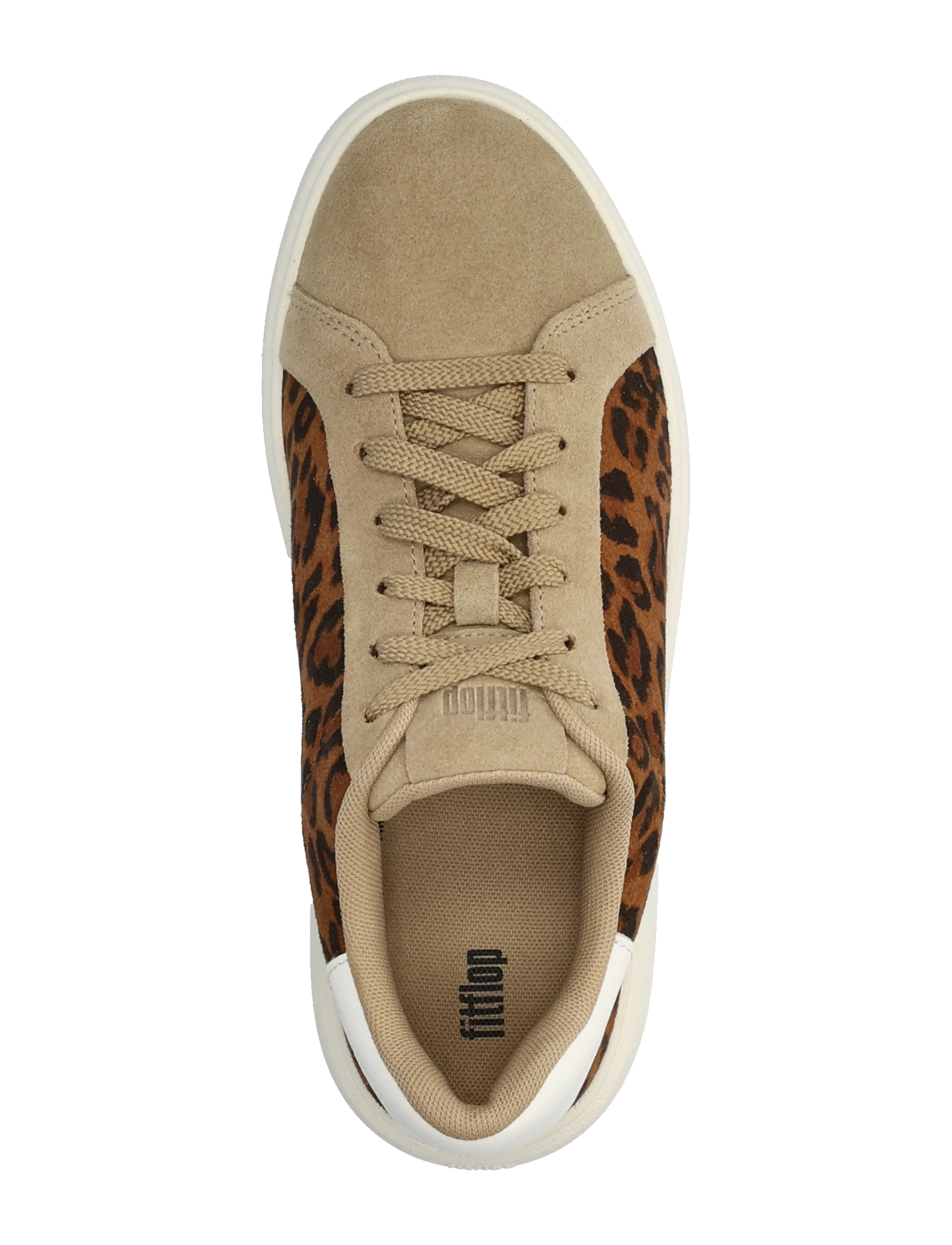 FitFlop - RTG SUEDE LEOPARD LACE UP TRAINERS - madala säärega tossud - cappuccino - 4