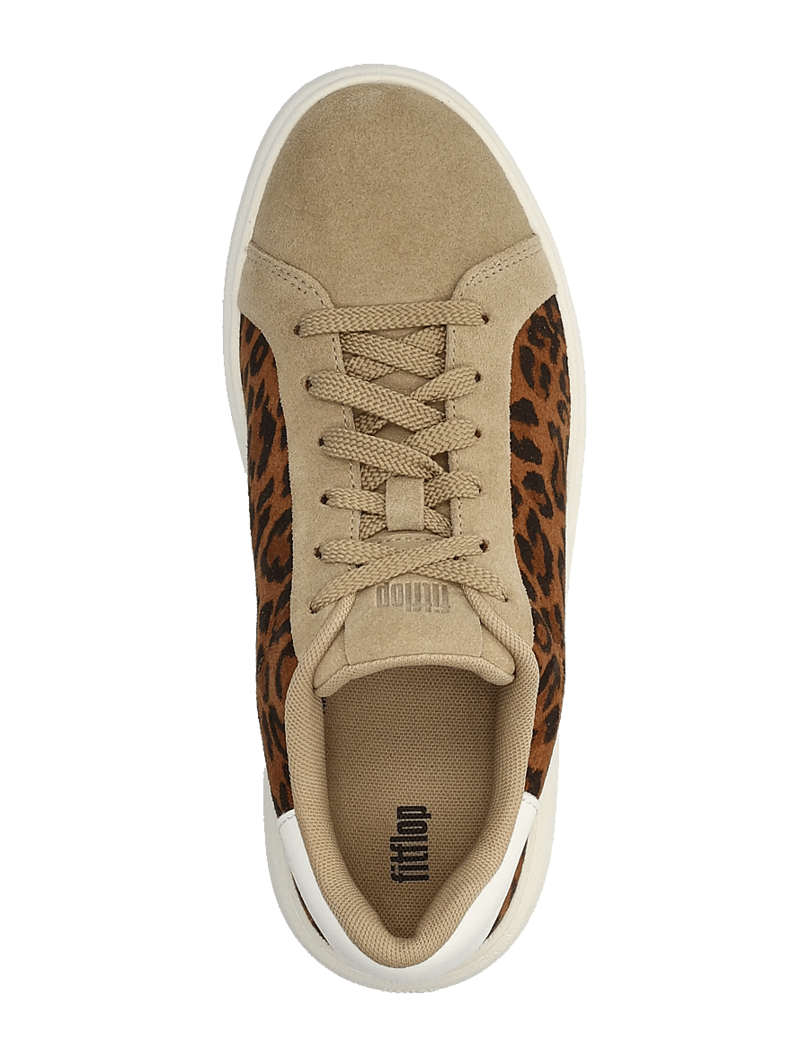 FitFlop - RTG SUEDE LEOPARD LACE UP TRAINERS - madala säärega tossud - cappuccino - 4