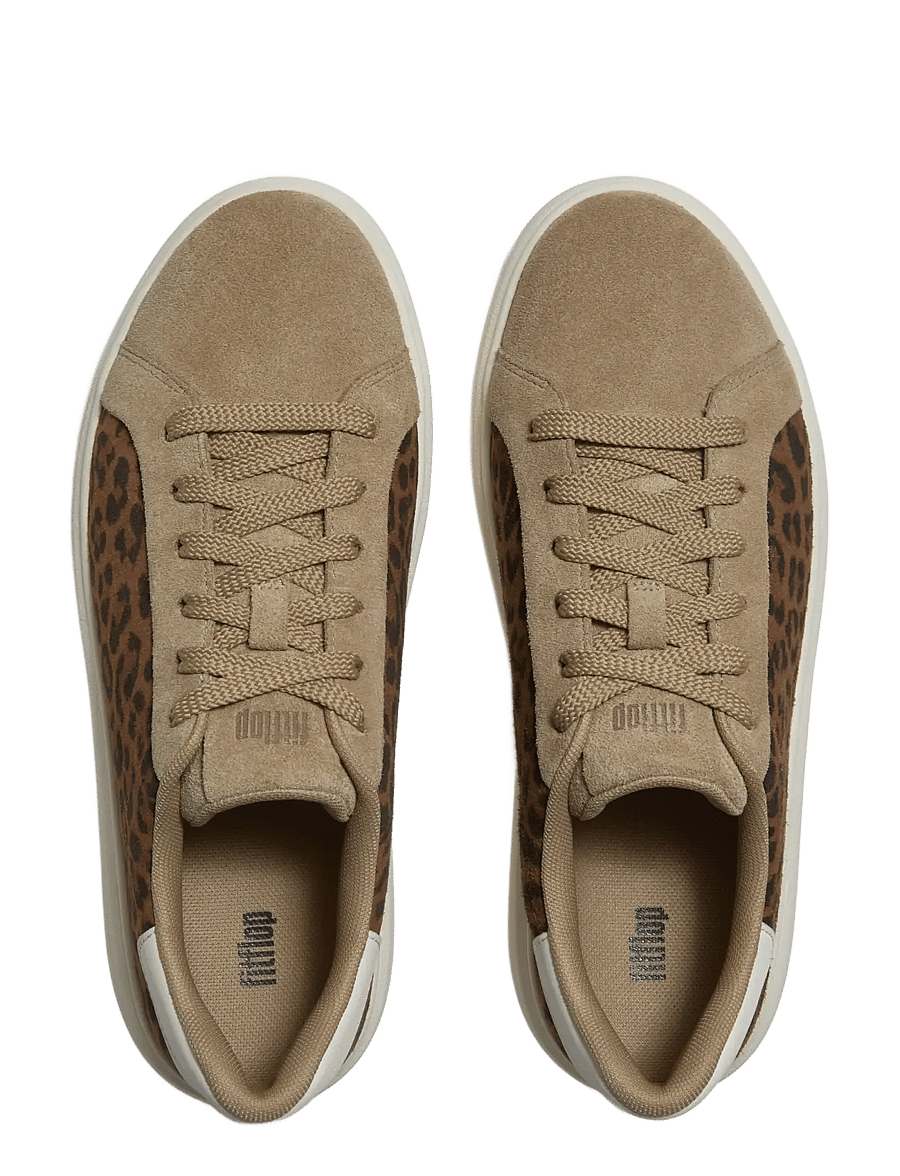 FitFlop - RTG SUEDE LEOPARD LACE UP TRAINERS - cappuccino - 3