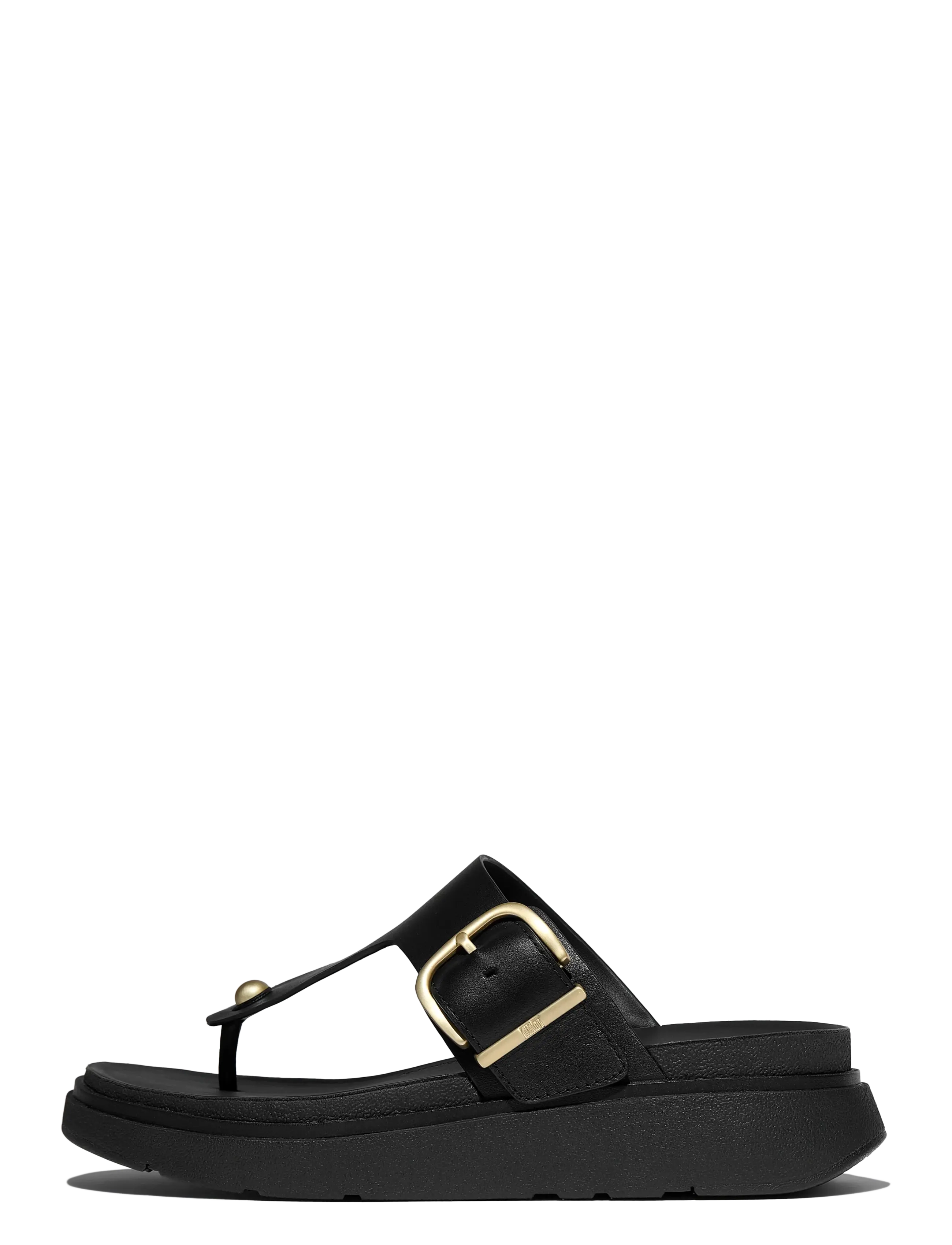 FITFLOP Gen-Ff Buckle Leder Toe-Post Sandalen Schwarz - 39 - Damen
