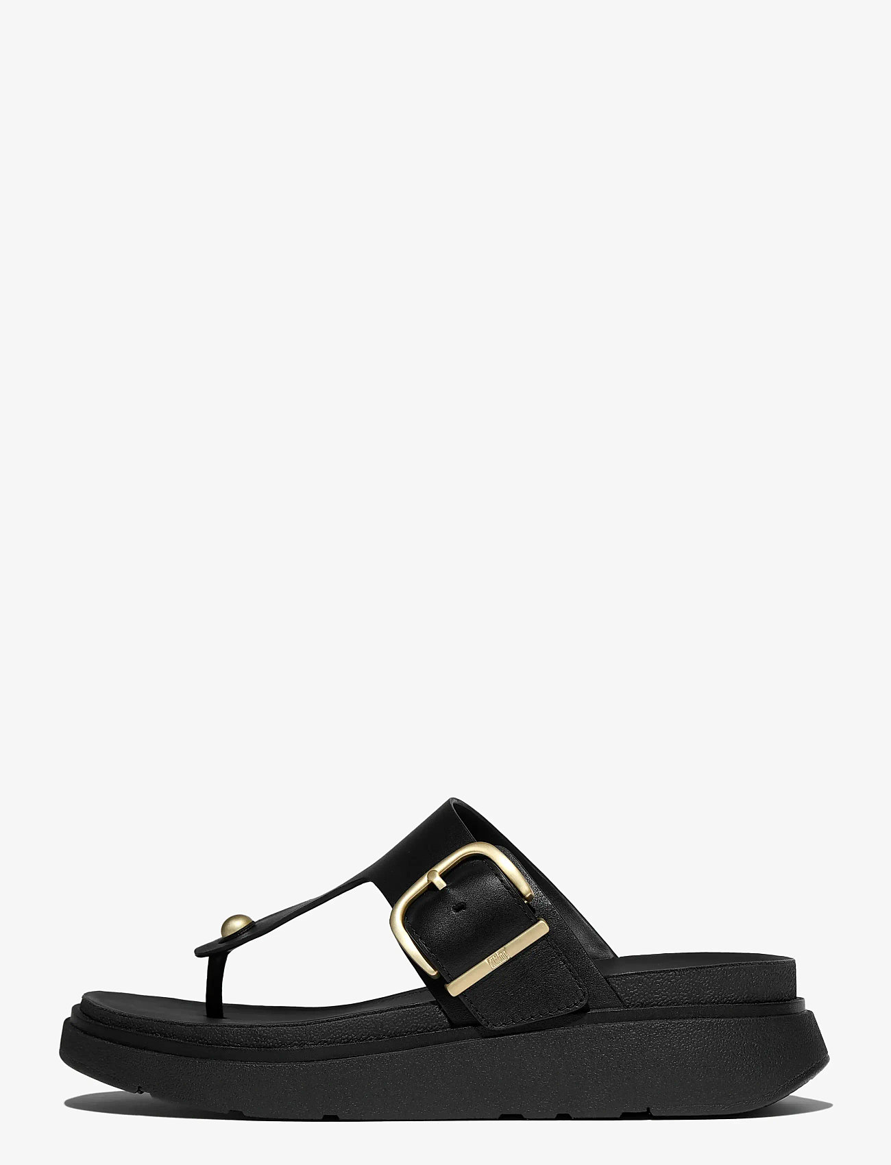 FitFlop - GEN-FF BUCKLE LEATHER TOE-POST SANDALS - platvorm sandaalid - black - 1