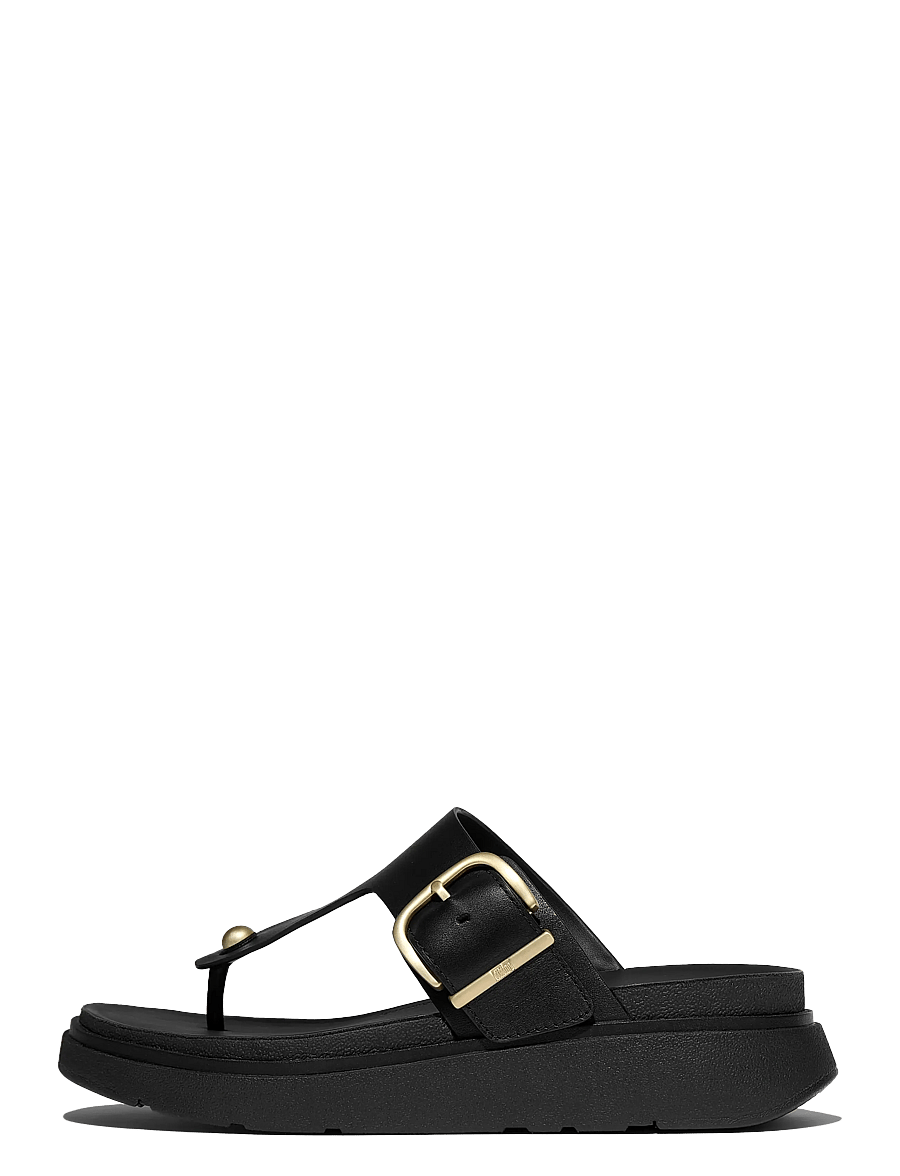FitFlop - GEN-FF BUCKLE LEATHER TOE-POST SANDALS - platformsandalen - black - 1