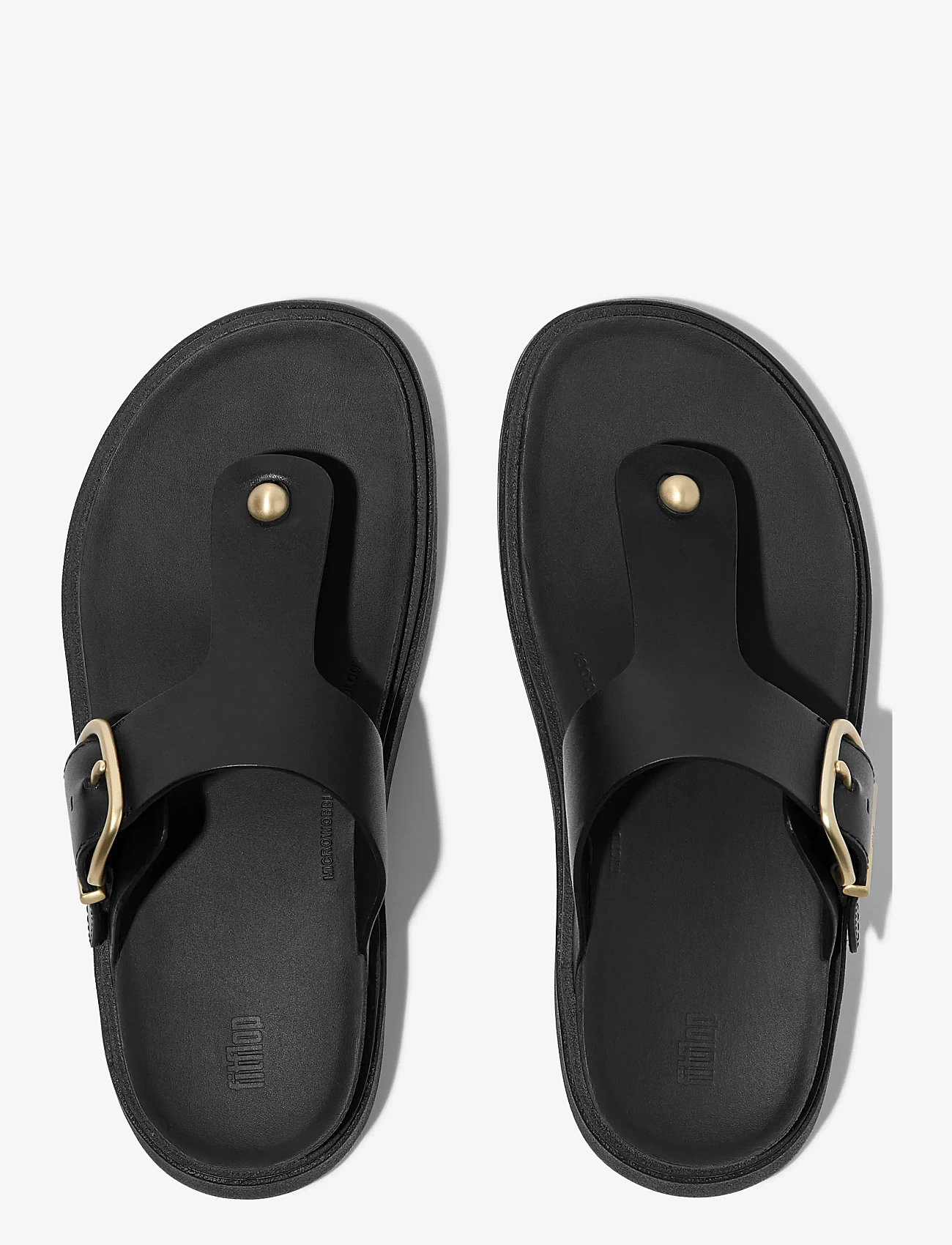 FitFlop - GEN-FF BUCKLE LEATHER TOE-POST SANDALS - platvorm sandaalid - black - 2
