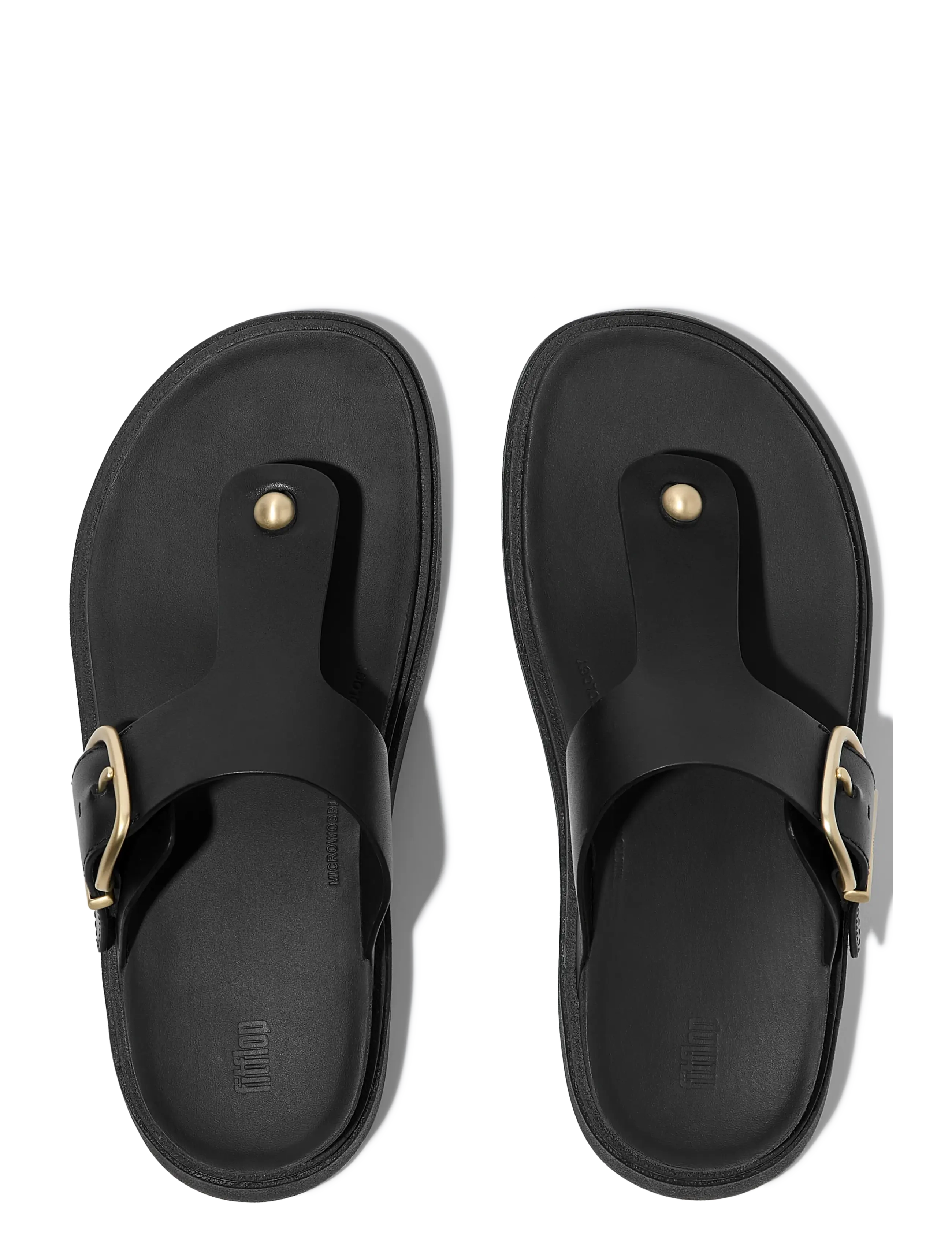 FitFlop - GEN-FF BUCKLE LEATHER TOE-POST SANDALS - platformsandalen - black - 2