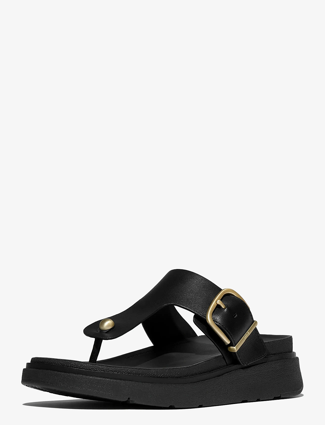 FitFlop - GEN-FF BUCKLE LEATHER TOE-POST SANDALS - platvorm sandaalid - black - 3