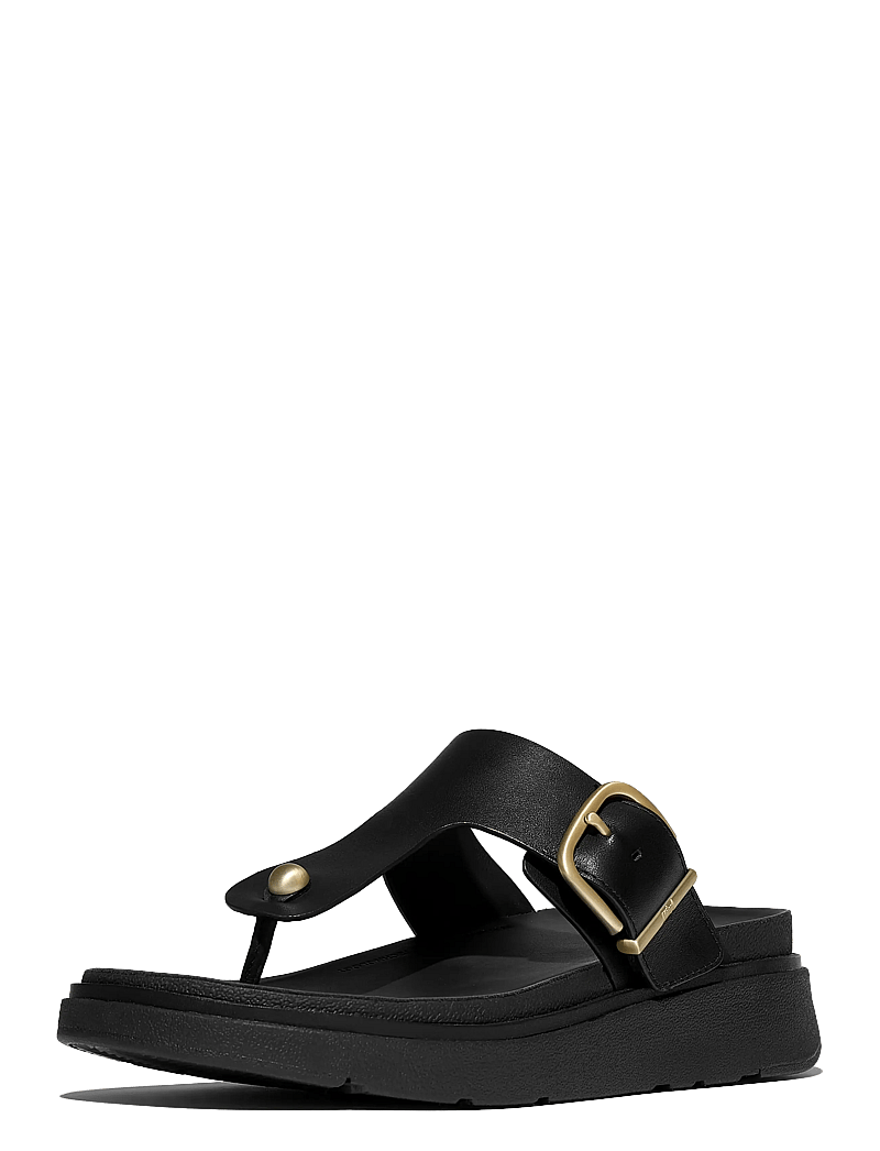 FitFlop - GEN-FF BUCKLE LEATHER TOE-POST SANDALS - platvorm sandaalid - black - 3
