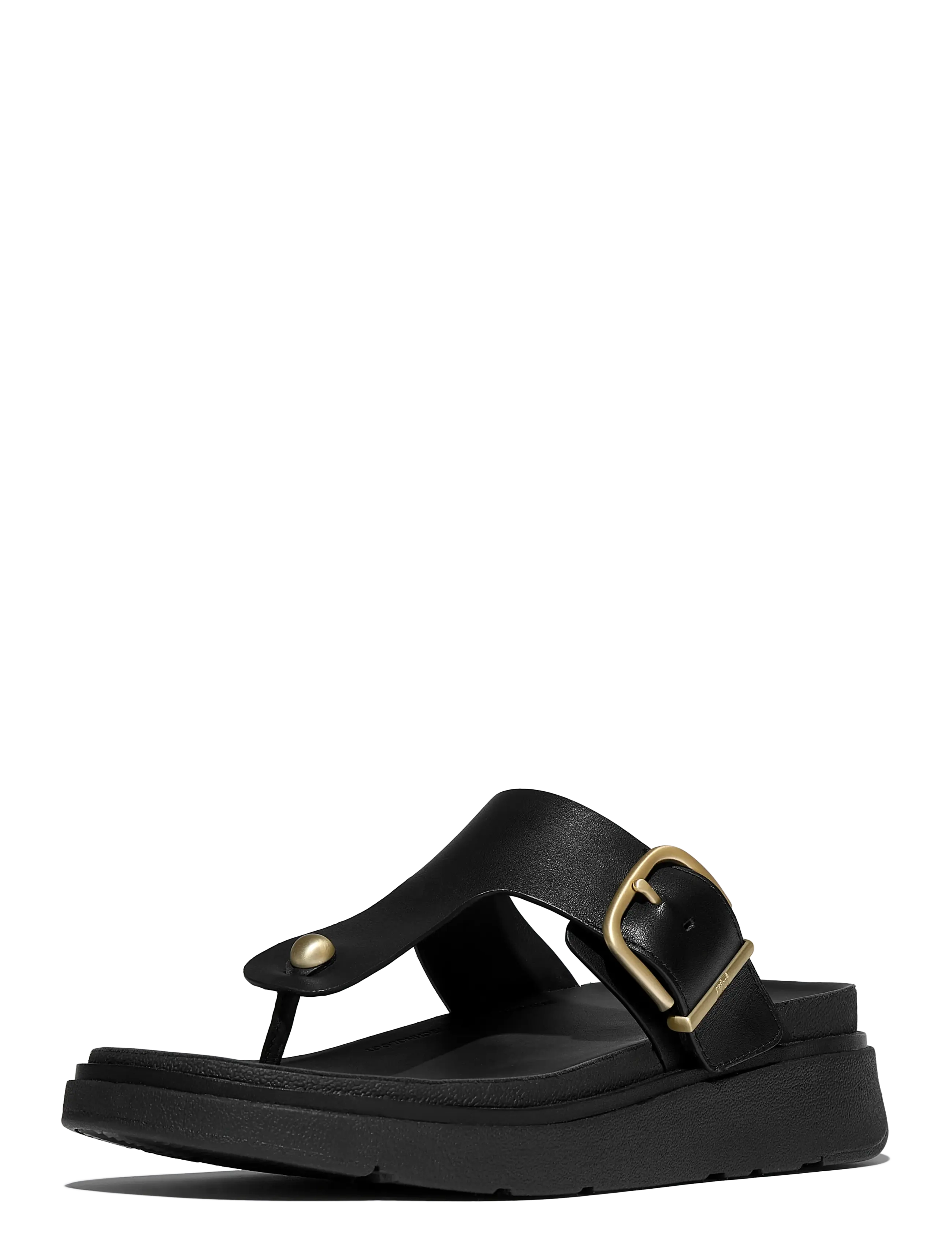 FitFlop - GEN-FF BUCKLE LEATHER TOE-POST SANDALS - platformsandalen - black - 3