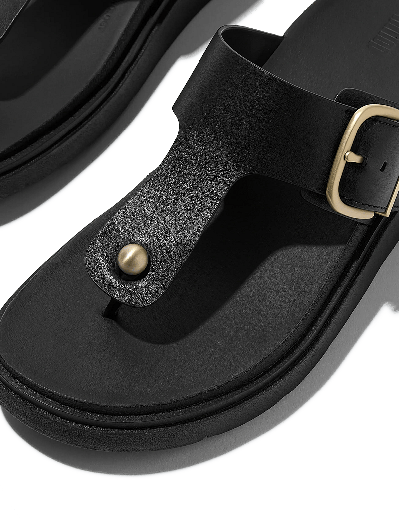 FitFlop - GEN-FF BUCKLE LEATHER TOE-POST SANDALS - platvorm sandaalid - black - 4