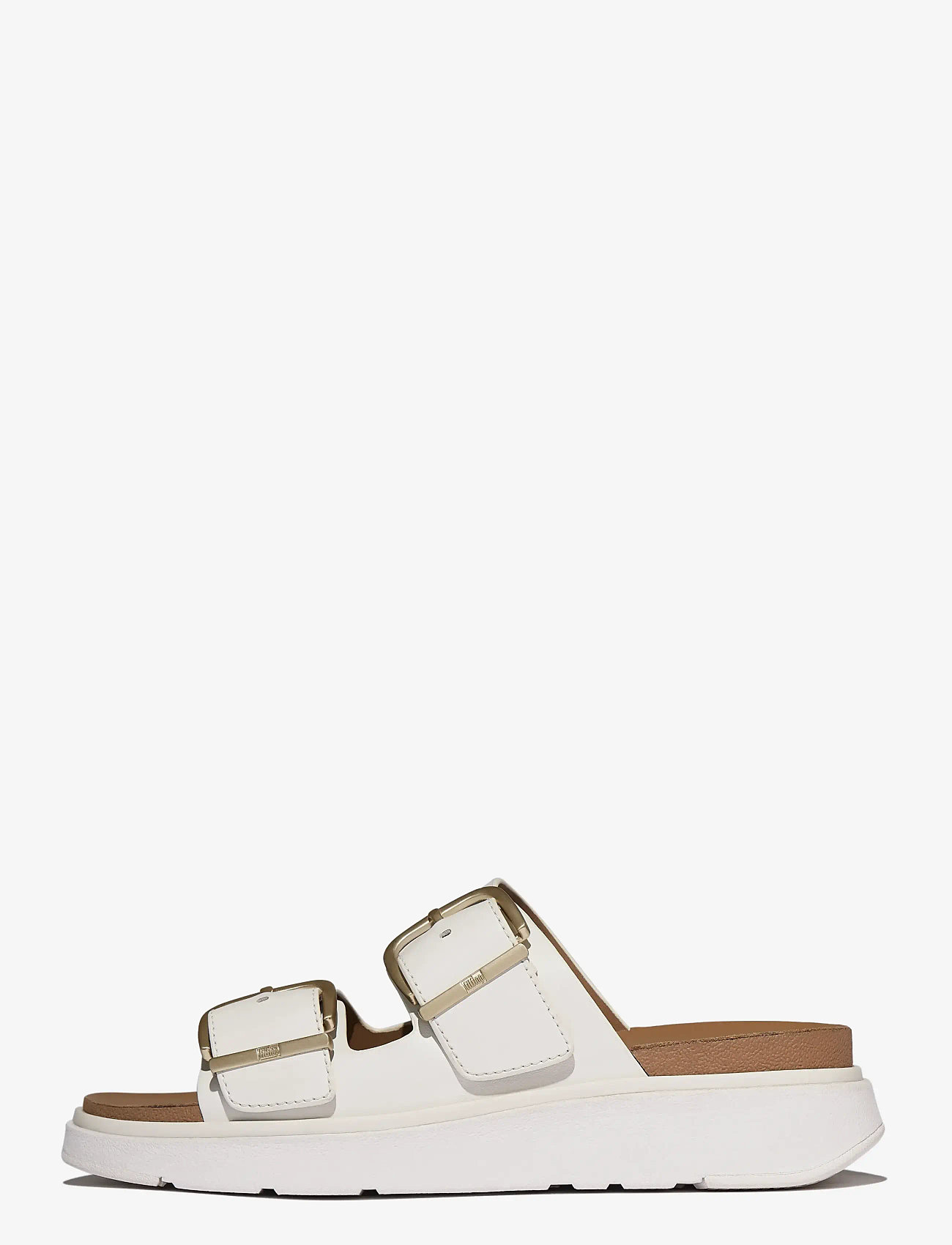 FitFlop - GEN-FF BUCKLE TWO-BAR LEATHER SLIDES - platformsandaler - urban white - 1