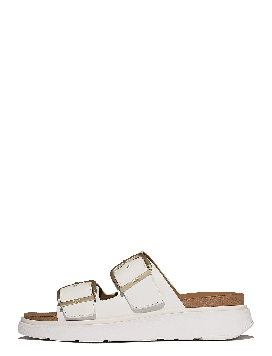 FitFlop - GEN-FF BUCKLE TWO-BAR LEATHER SLIDES - platåsandaler - urban white - 1