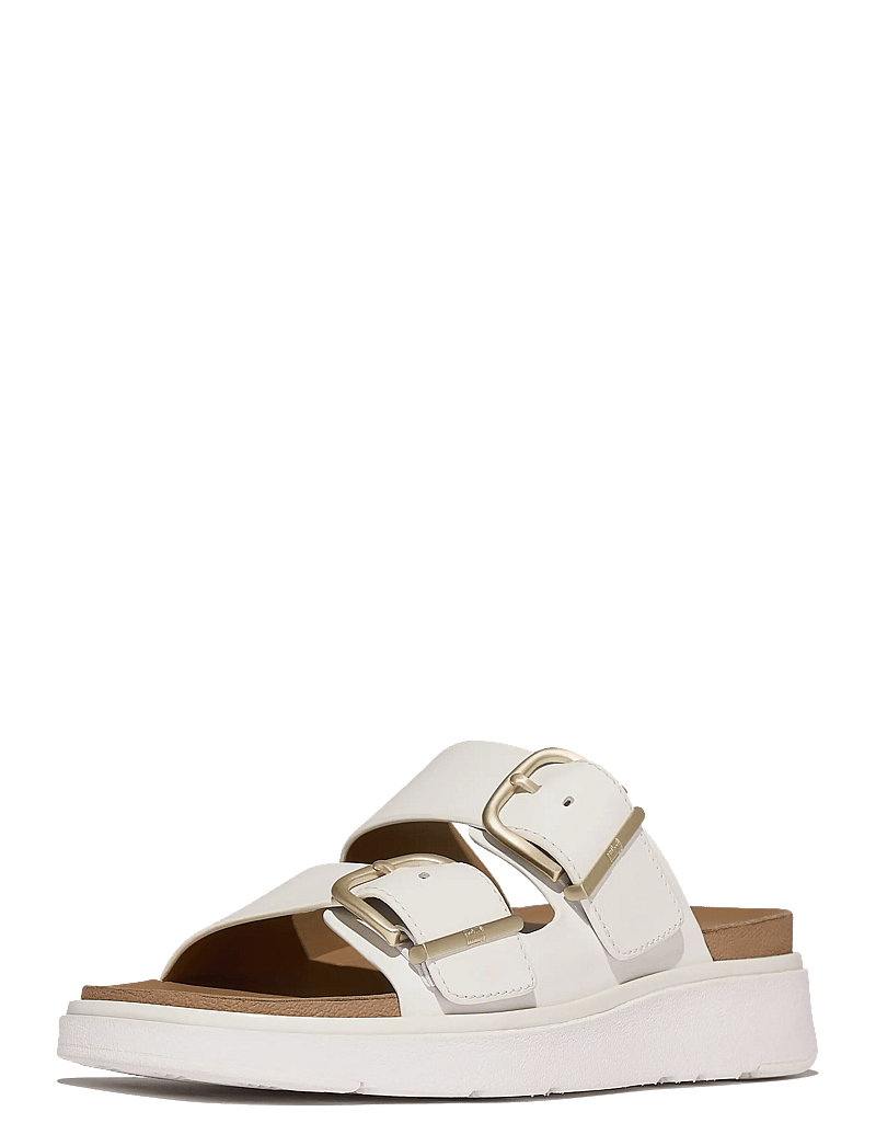 FitFlop - GEN-FF BUCKLE TWO-BAR LEATHER SLIDES - platformsandaler - urban white - 3