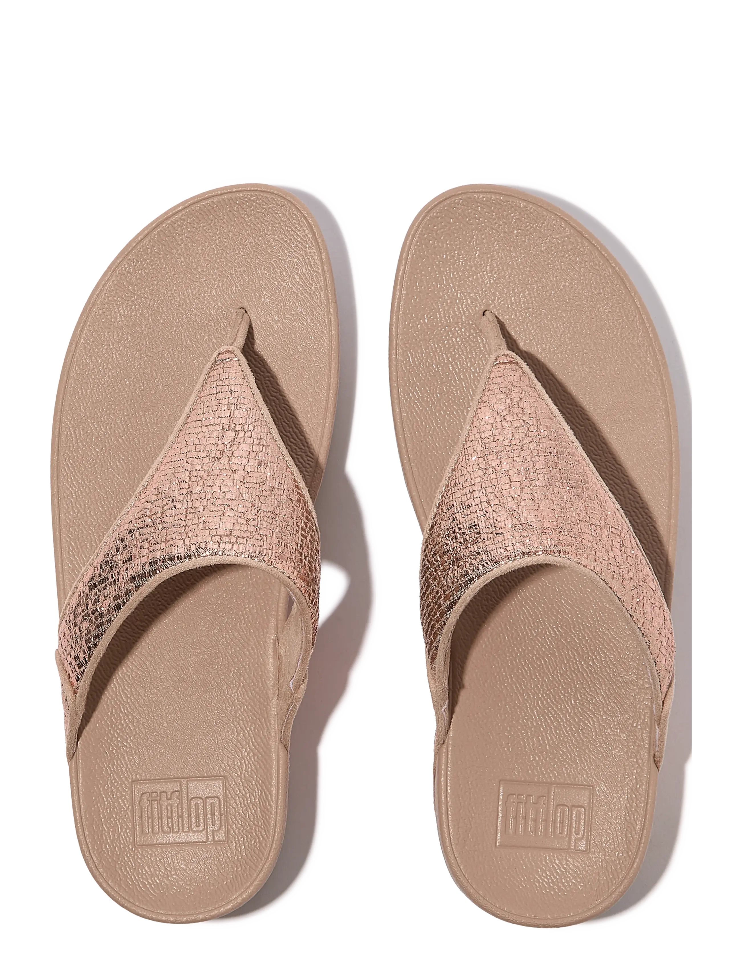 FitFlop - LULU CRINKLED-SHIMMER TOE-POST SANDALS - metallic classic beige - 2