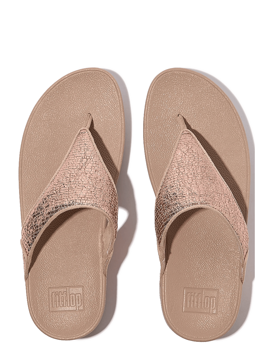 FitFlop - LULU CRINKLED-SHIMMER TOE-POST SANDALS - metallic classic beige - 2