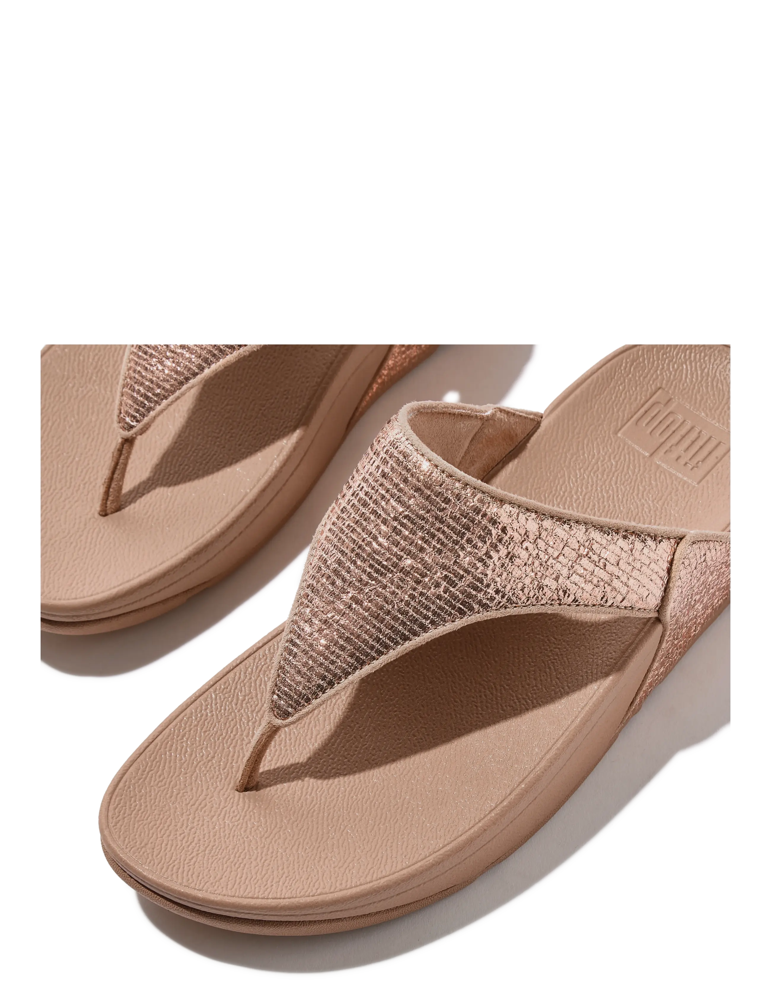 FitFlop - LULU CRINKLED-SHIMMER TOE-POST SANDALS - metallic classic beige - 3