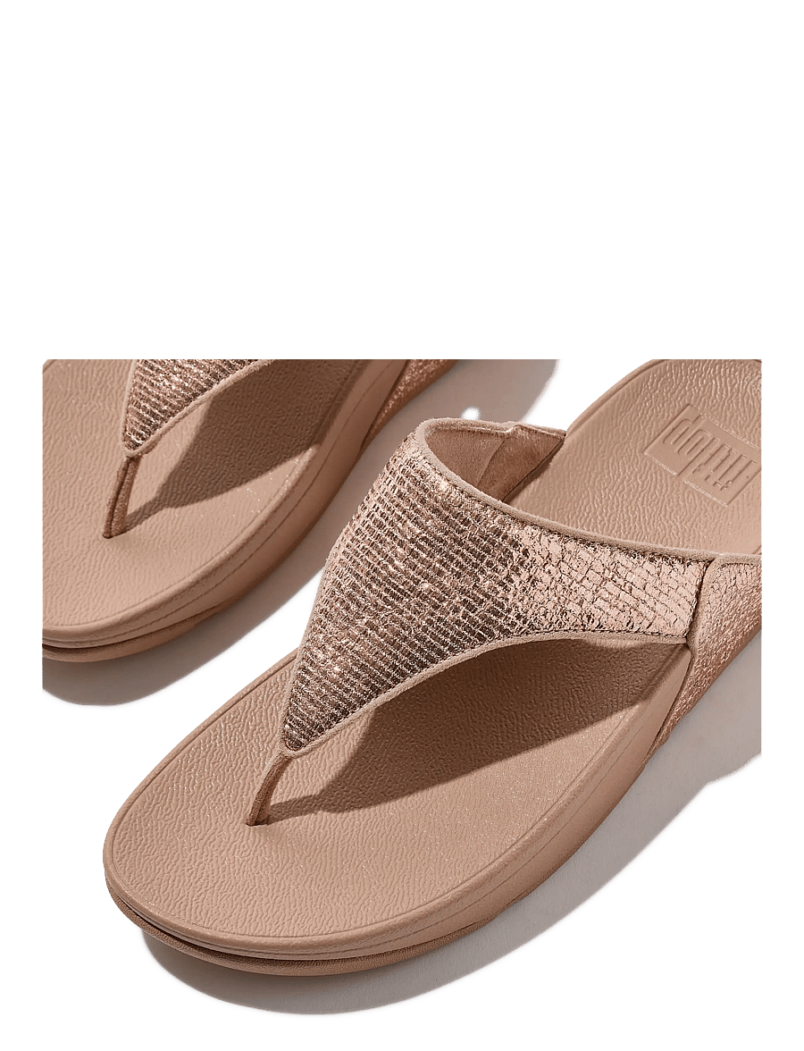 FitFlop - LULU CRINKLED-SHIMMER TOE-POST SANDALS - metallic classic beige - 3