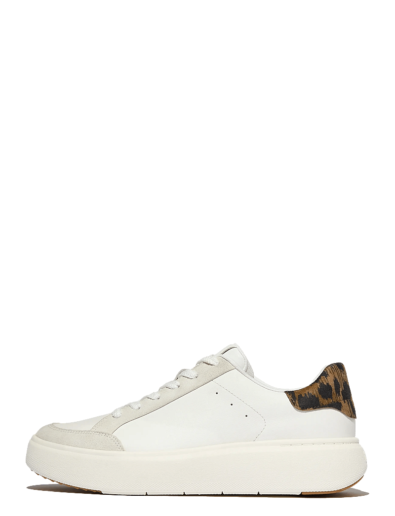 FitFlop - RTG LEOPARD-BACKTAB LEATHER/SUEDE SNEAKERS - konfirmationstøj - urban white/chocolate mix - 1