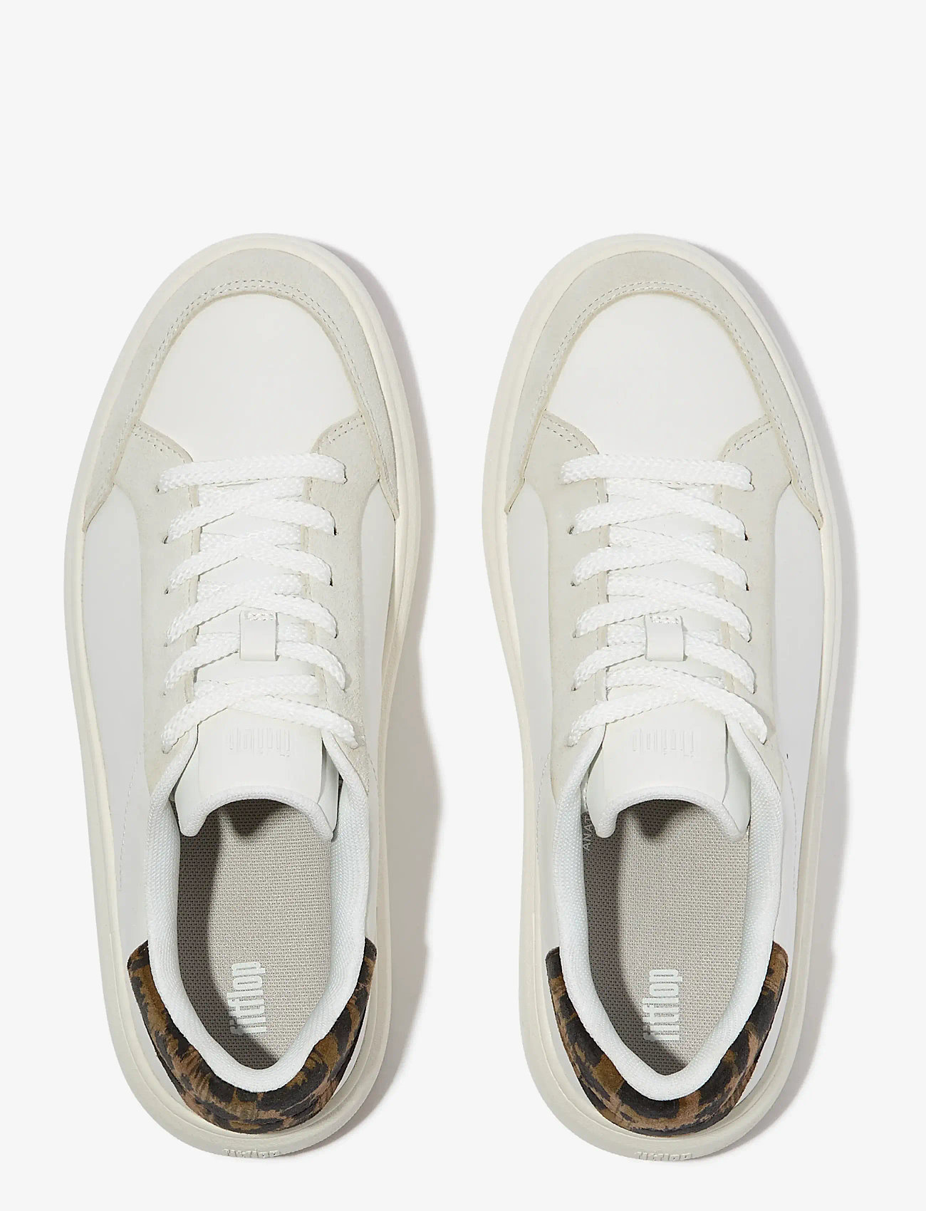 FitFlop - RTG LEOPARD-BACKTAB LEATHER/SUEDE SNEAKERS - lave sneakers - urban white/chocolate mix - 2
