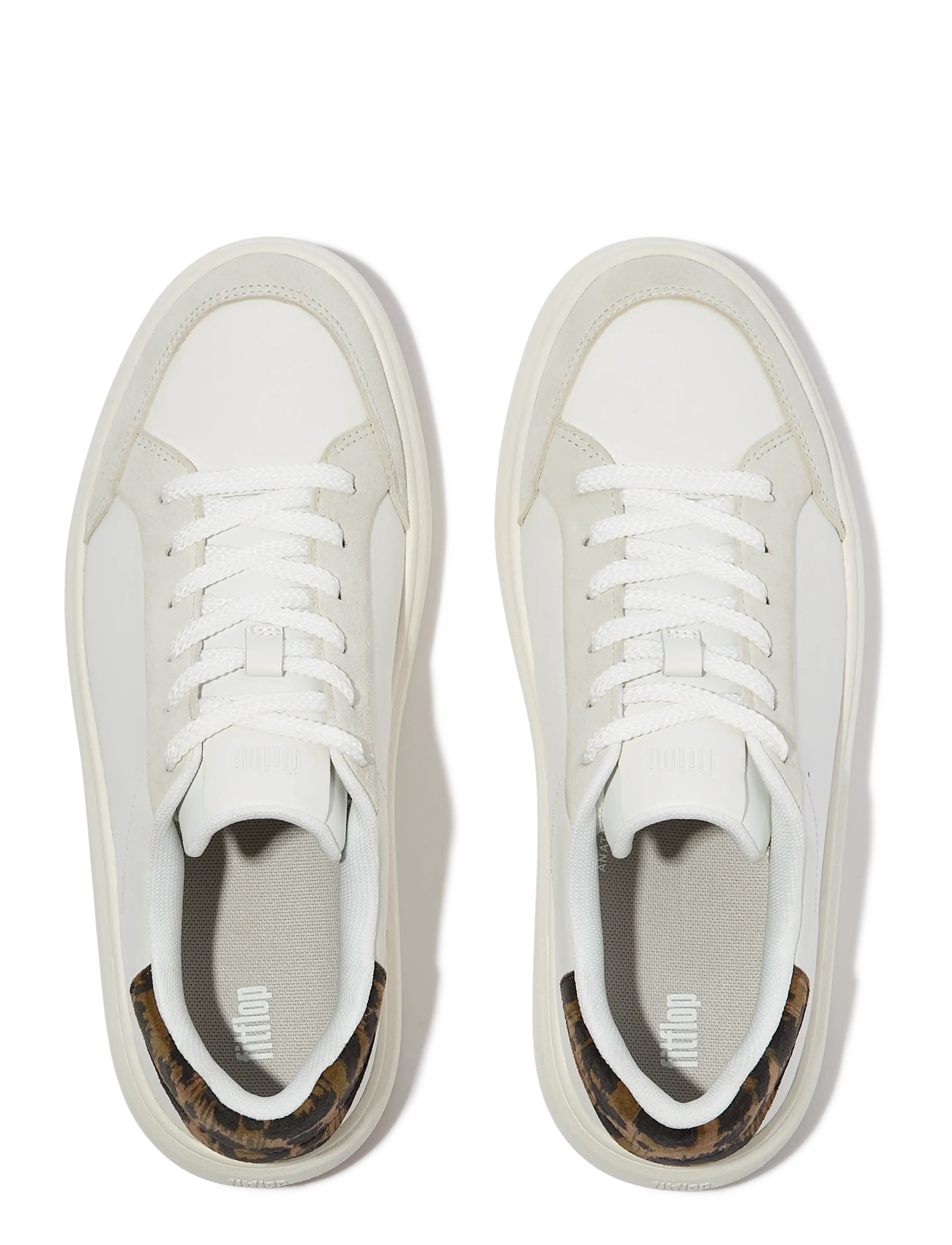FitFlop - RTG LEOPARD-BACKTAB LEATHER/SUEDE SNEAKERS - naised - urban white/chocolate mix - 2