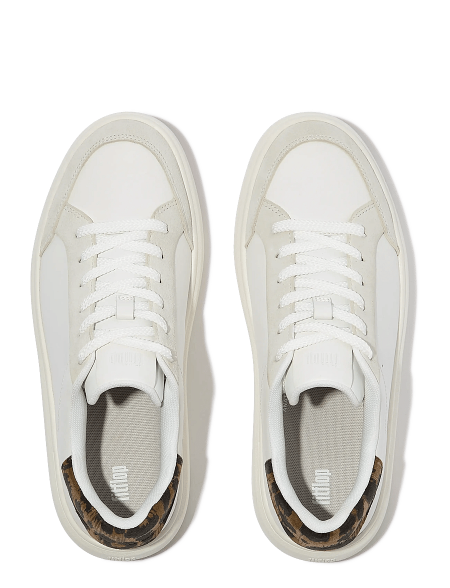 FitFlop - RTG LEOPARD-BACKTAB LEATHER/SUEDE SNEAKERS - konfirmation - urban white/chocolate mix - 2