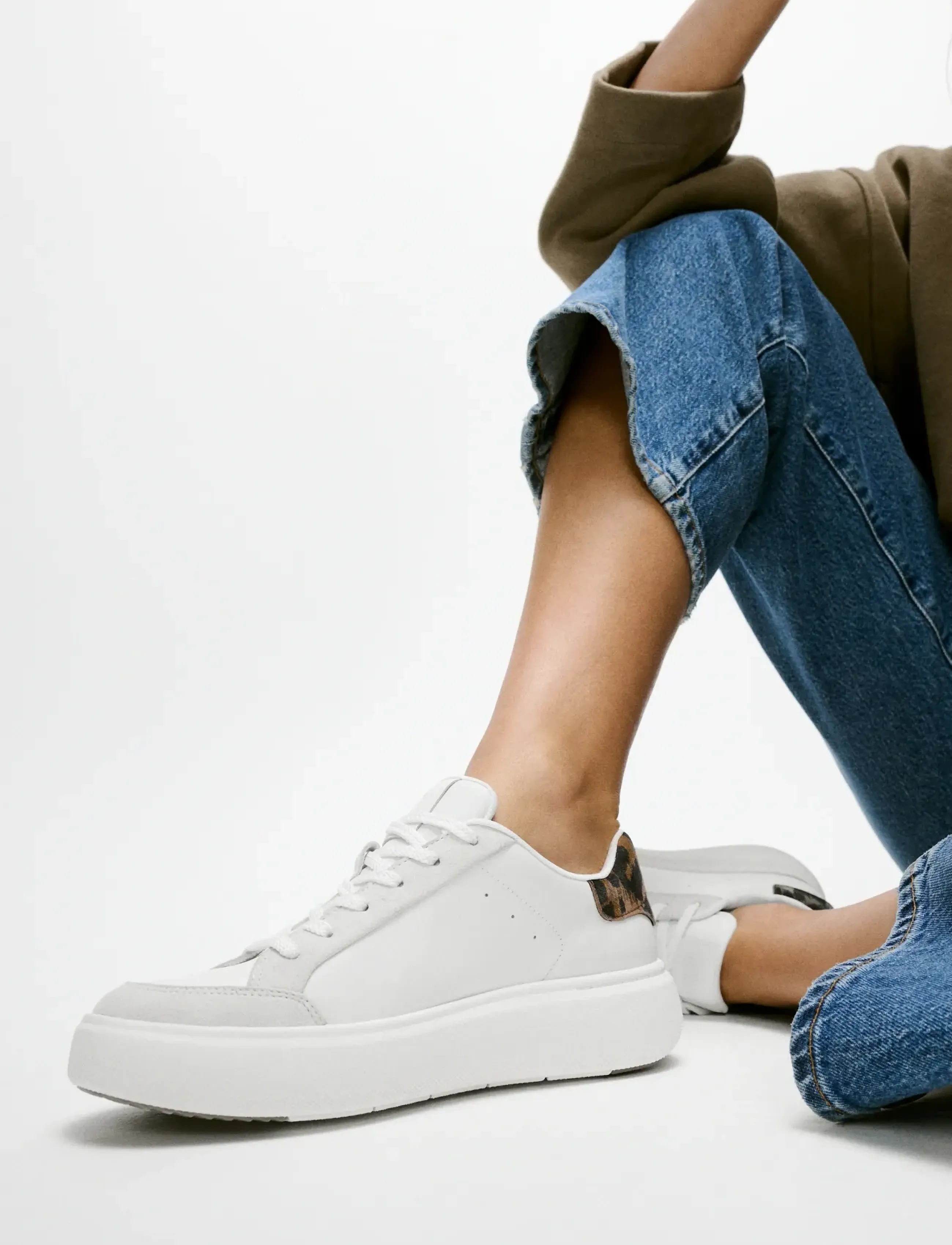 FitFlop - RTG LEOPARD-BACKTAB LEATHER/SUEDE SNEAKERS - naised - urban white/chocolate mix - 4