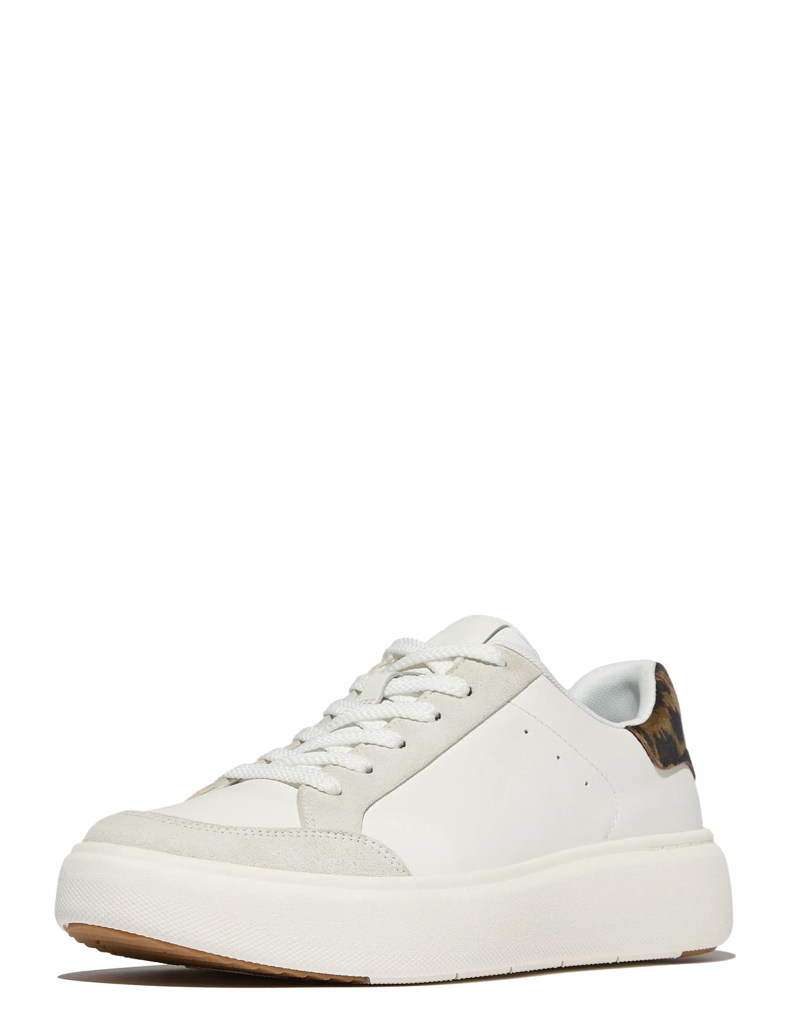 FitFlop - RTG LEOPARD-BACKTAB LEATHER/SUEDE SNEAKERS - naised - urban white/chocolate mix - 3