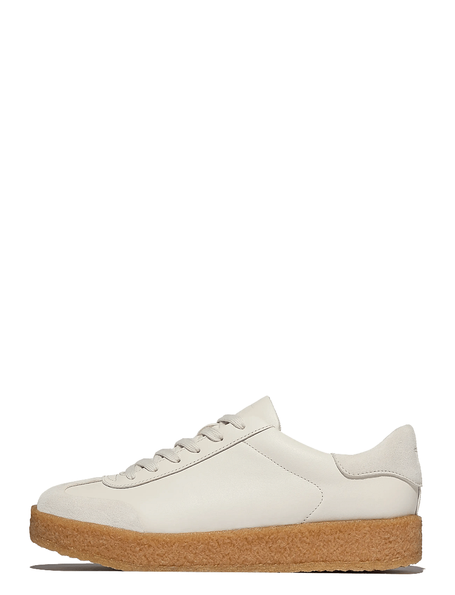 FitFlop - RALLY T-TOE LEATHER/SUEDE CREPE SNEAKERS - paris beige - 1