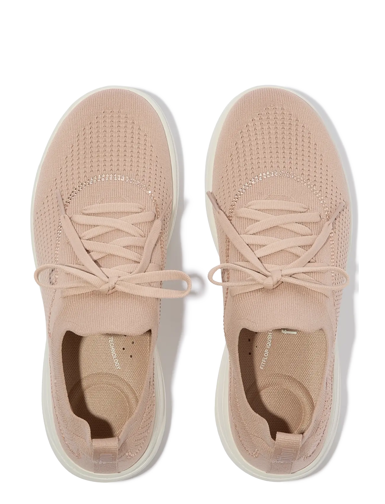 FitFlop - SUPER-Q CRYSTAL-TRIM KNIT SLIP-ON LACED SNEAKERS - lágir strigaskór - paris beige - 2