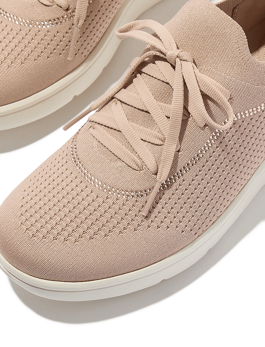 FitFlop - SUPER-Q CRYSTAL-TRIM KNIT SLIP-ON LACED SNEAKERS - niedrige sneaker - paris beige - 5