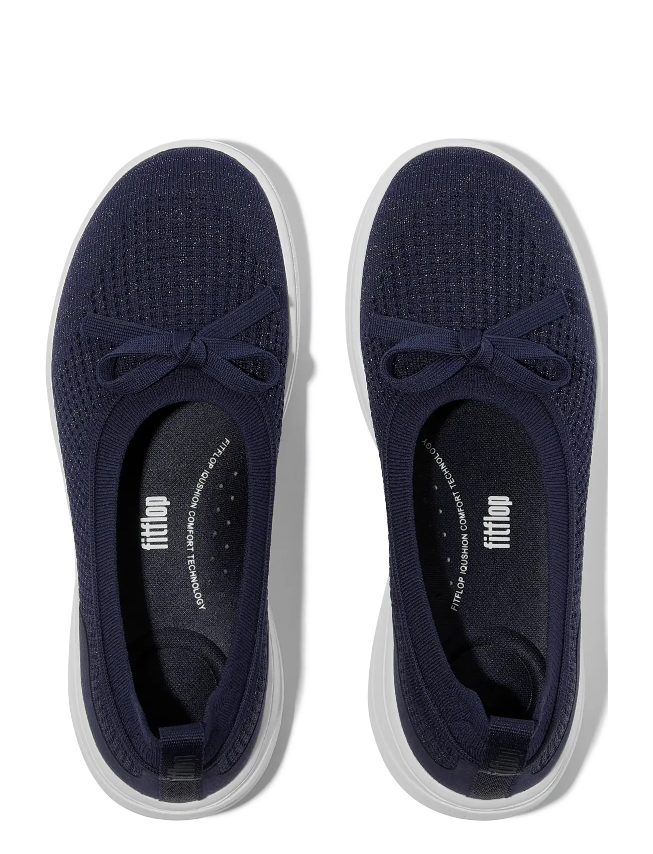 FitFlop - SUPER-Q KNIT BALLET FLATS - slip-on tossud - metallic midnight navy - 2