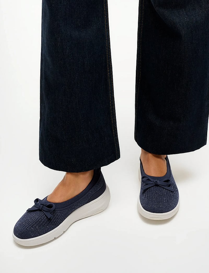 FitFlop - SUPER-Q KNIT BALLET FLATS - slip-on sneakers - metallic midnight navy - 0